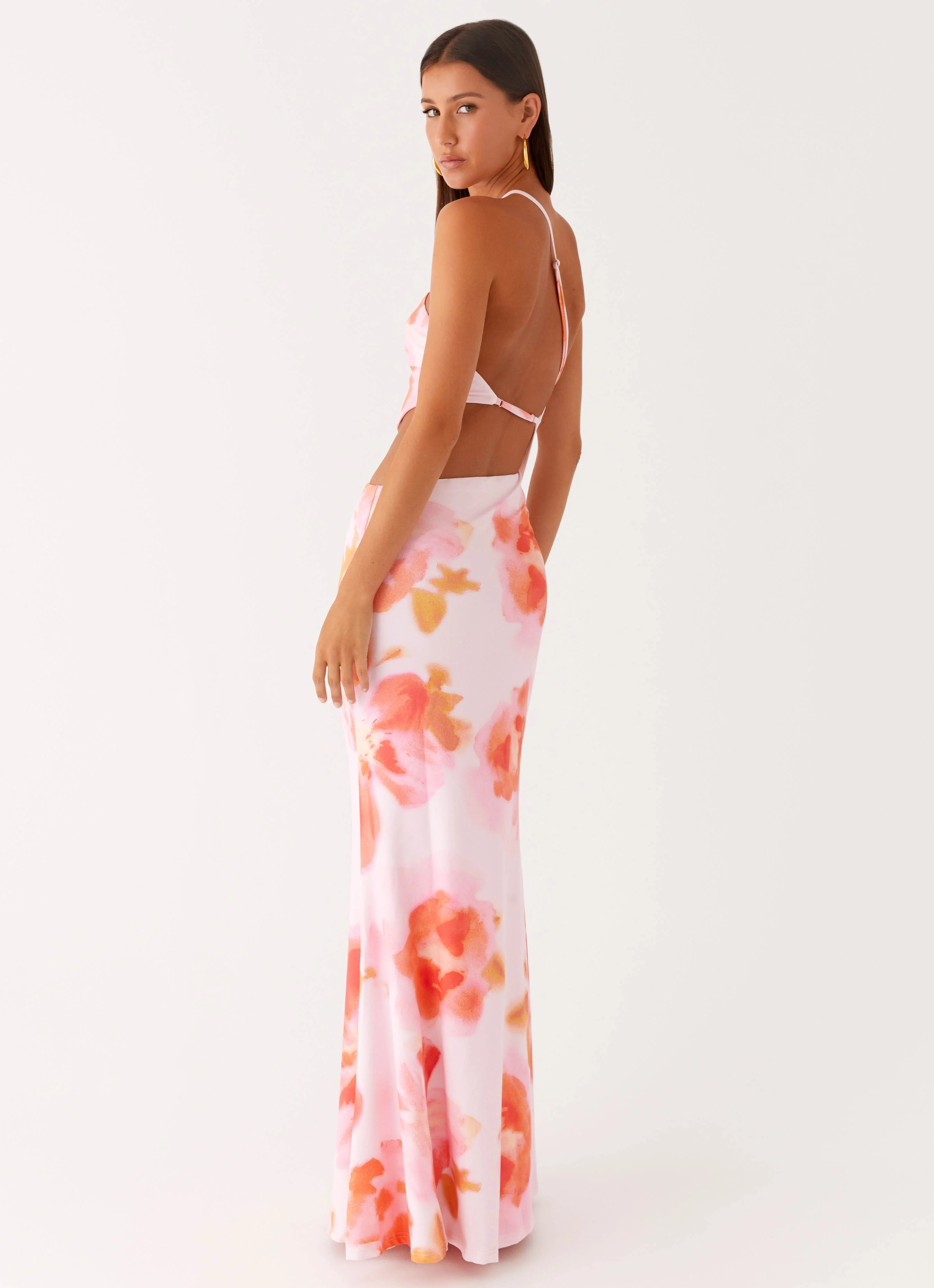Riano Cut Out Maxi Dress - Blushing Blossom