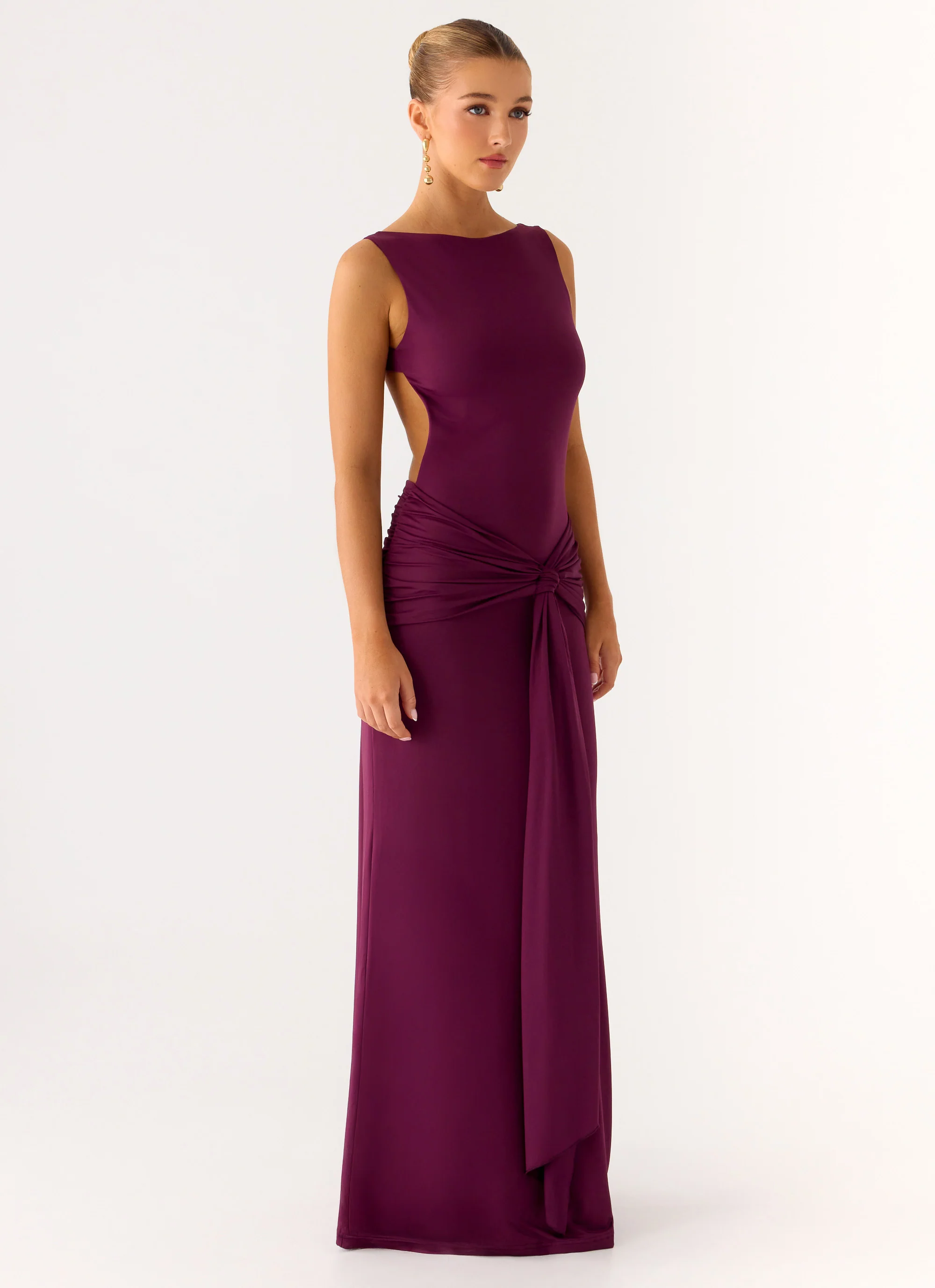 Fault Line Maxi Dress - Plum