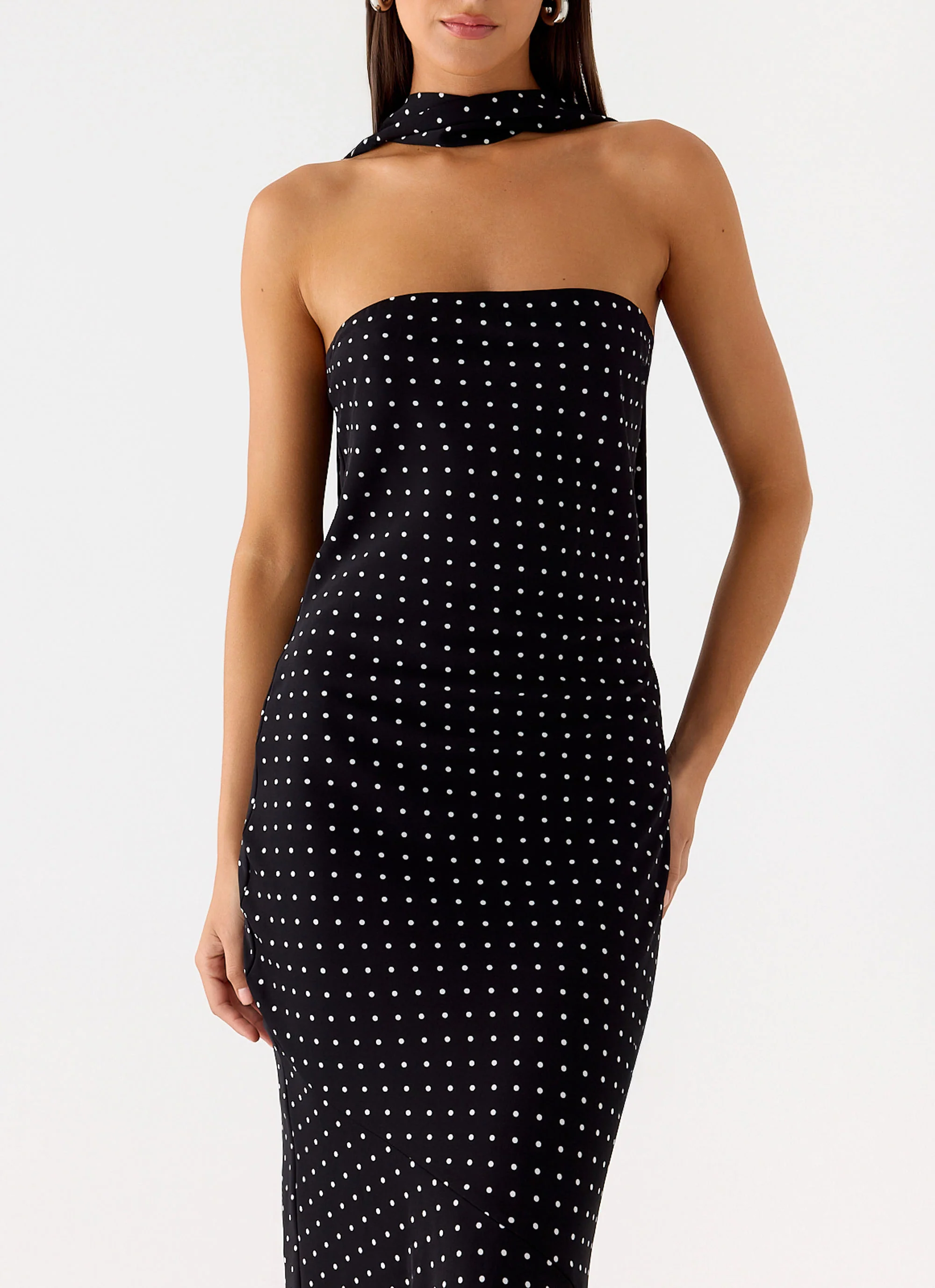 Under The Pagoda Maxi Dress - Black Polkadot