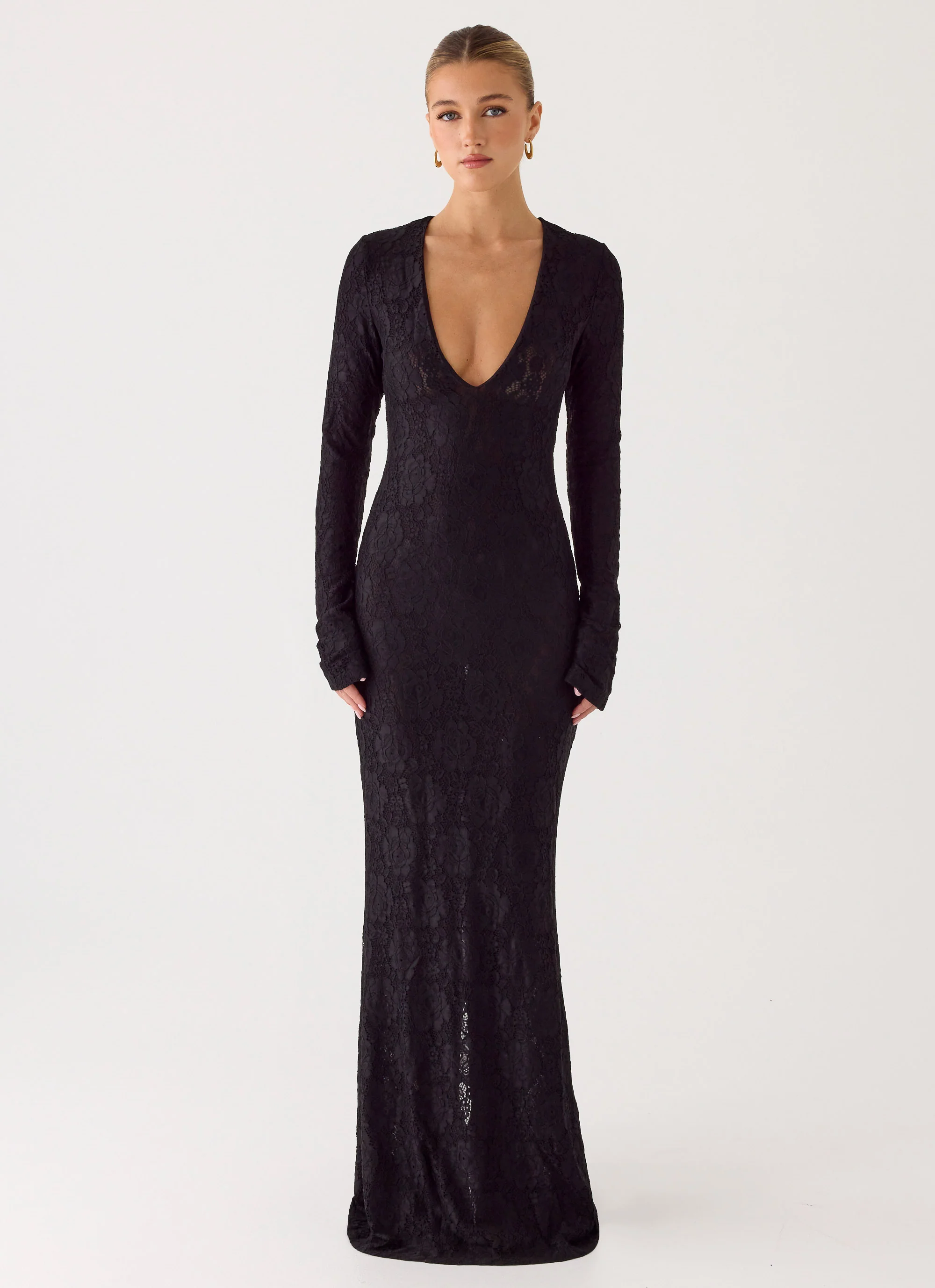 Astoria Long Sleeve Maxi Dress - Black