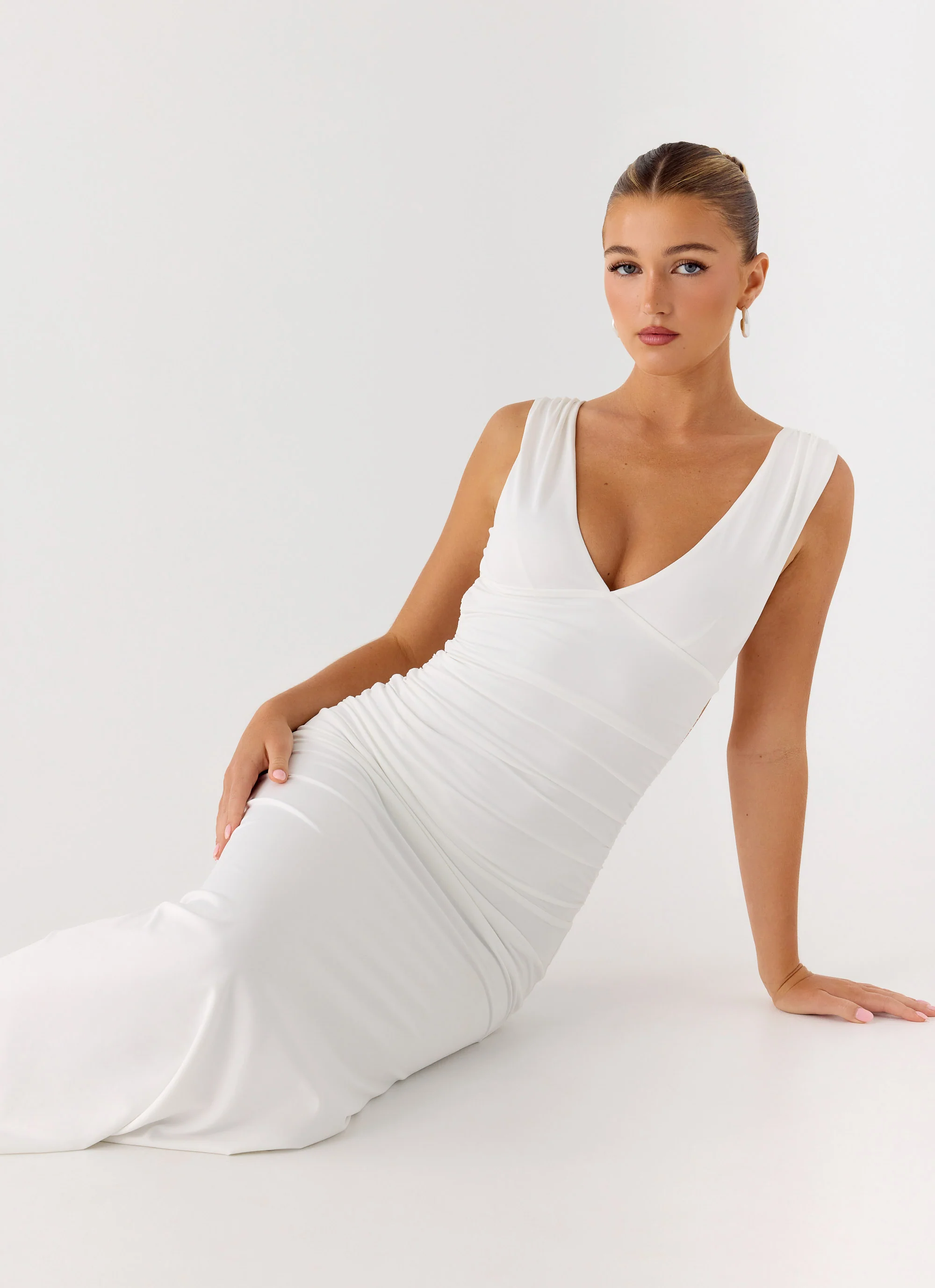 Cherry Sky Maxi Dress - White