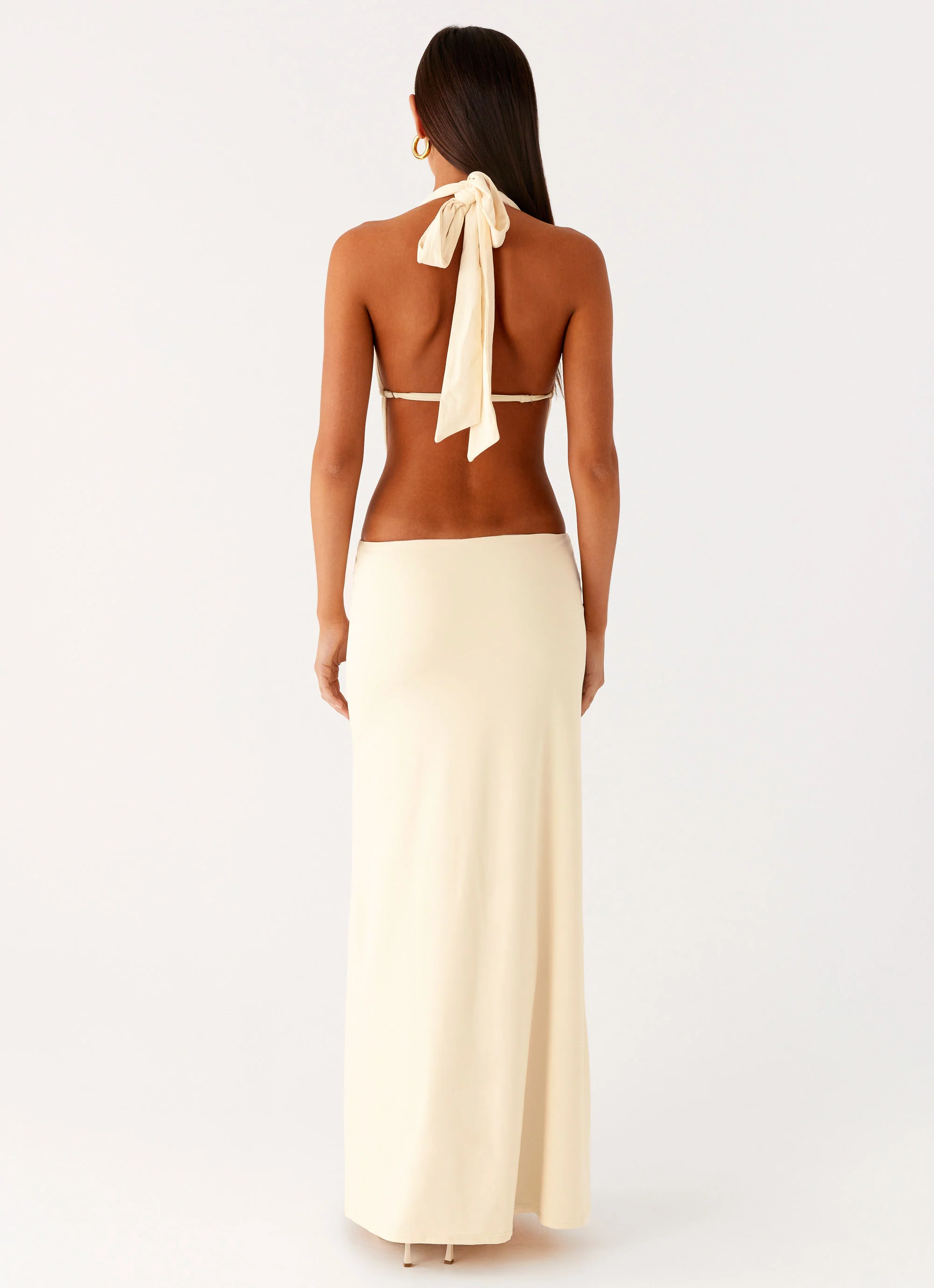 Torina Halter Maxi Dress - Lemon