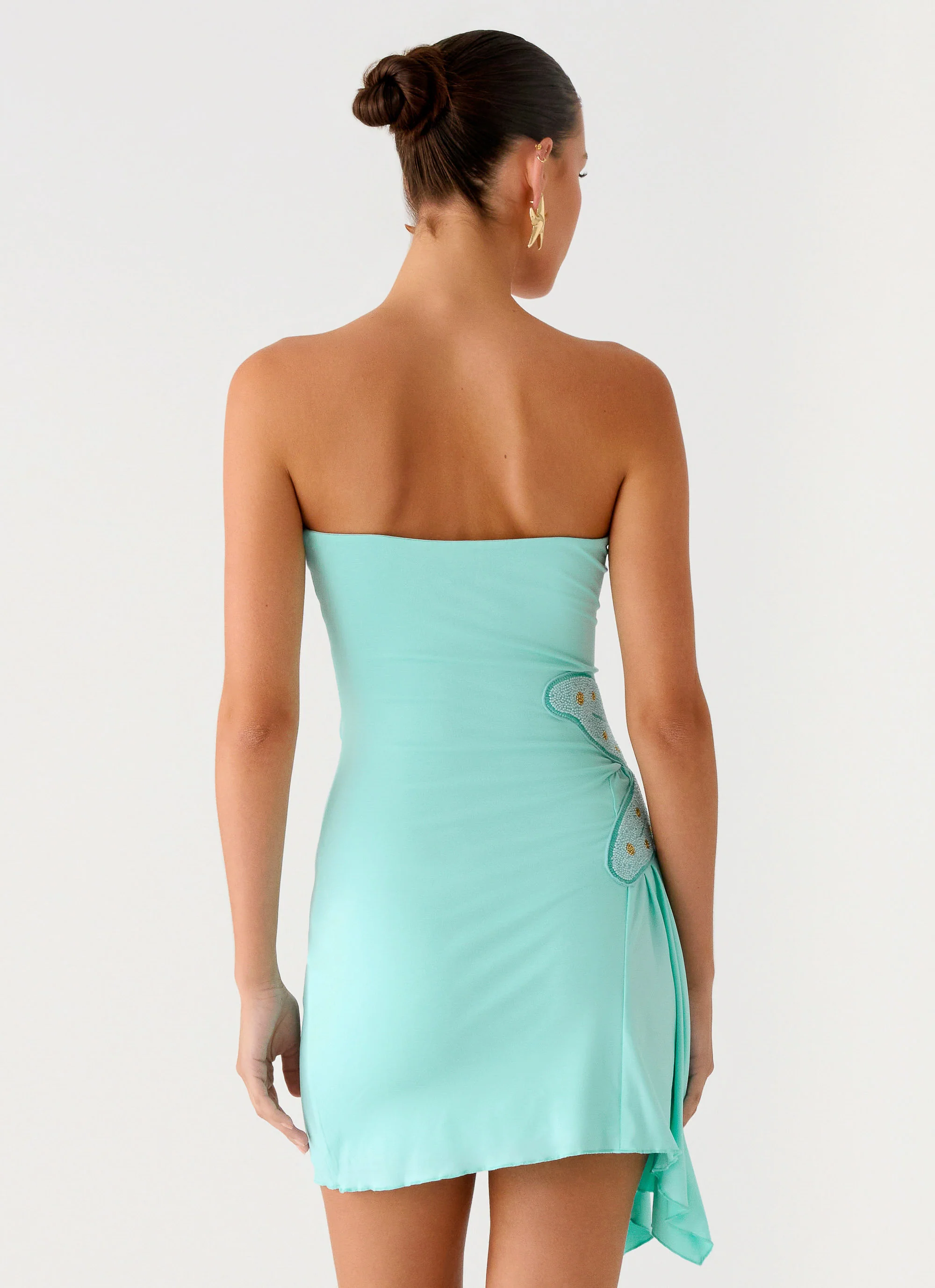 Ocean Dream Strapless Mini Dress - Turquoise