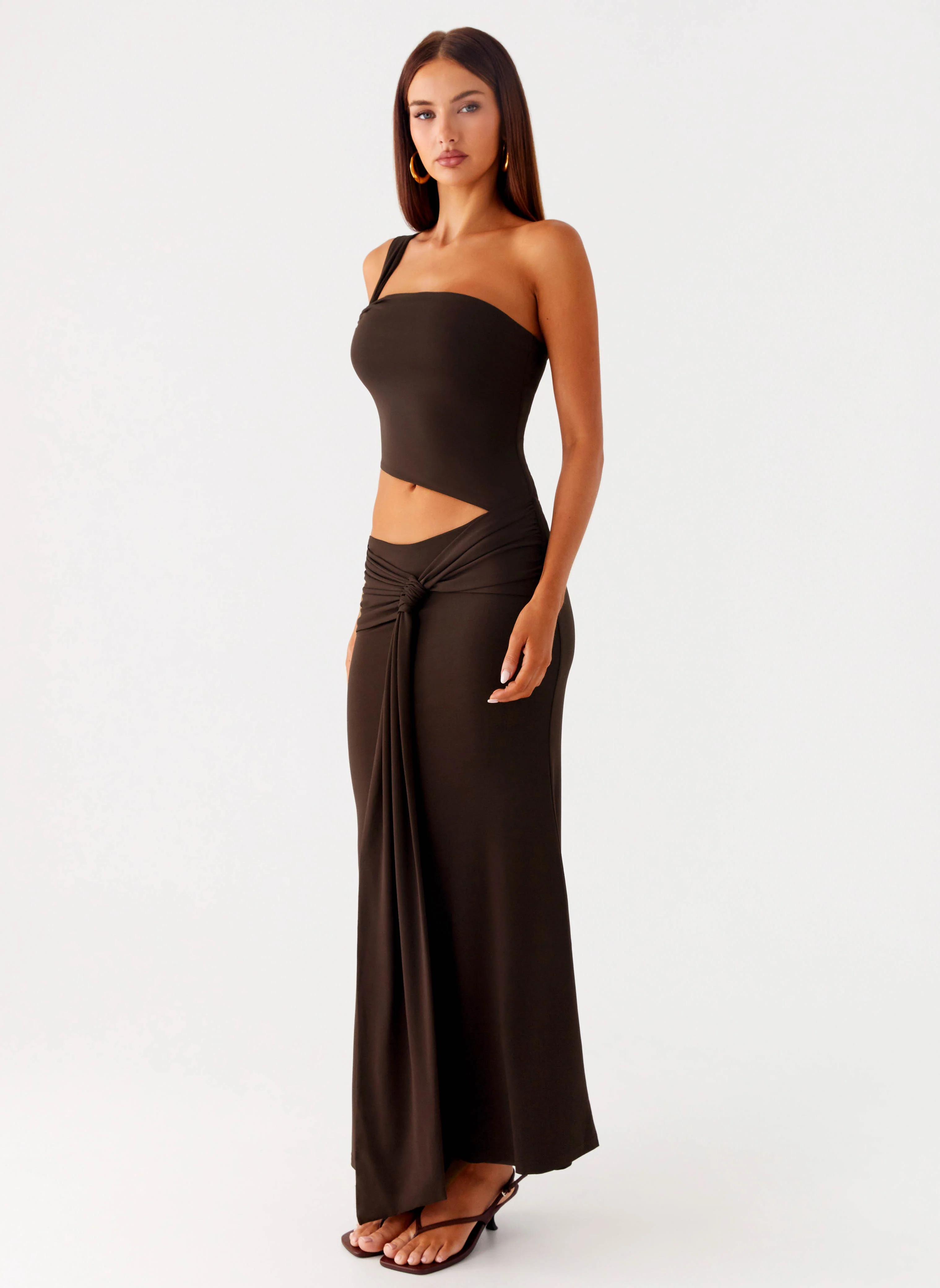 Luara Cut Out Maxi Dress - Chocolate
