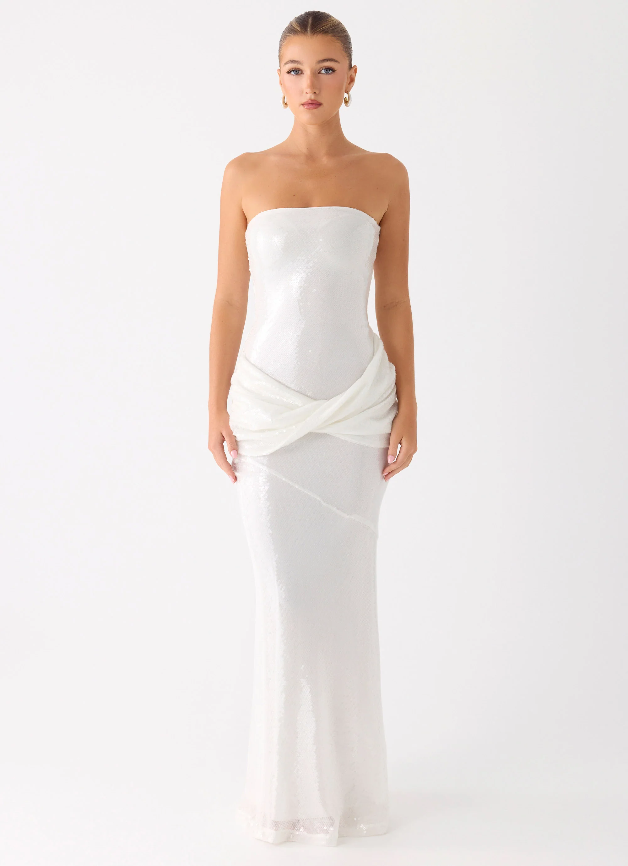 Anticipating Sequin Maxi Dress - White
