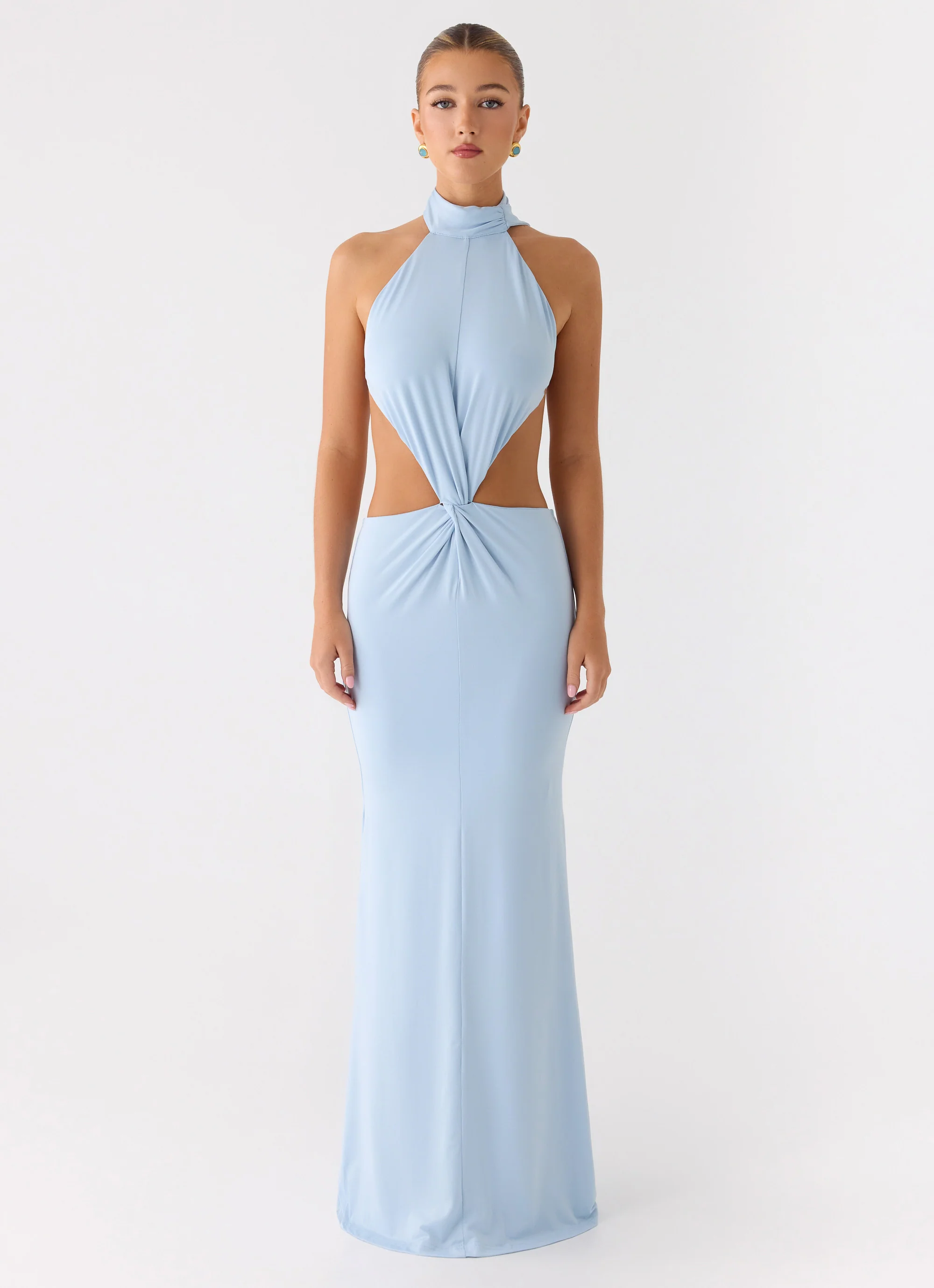 Warning Signs Maxi Dress - Blue