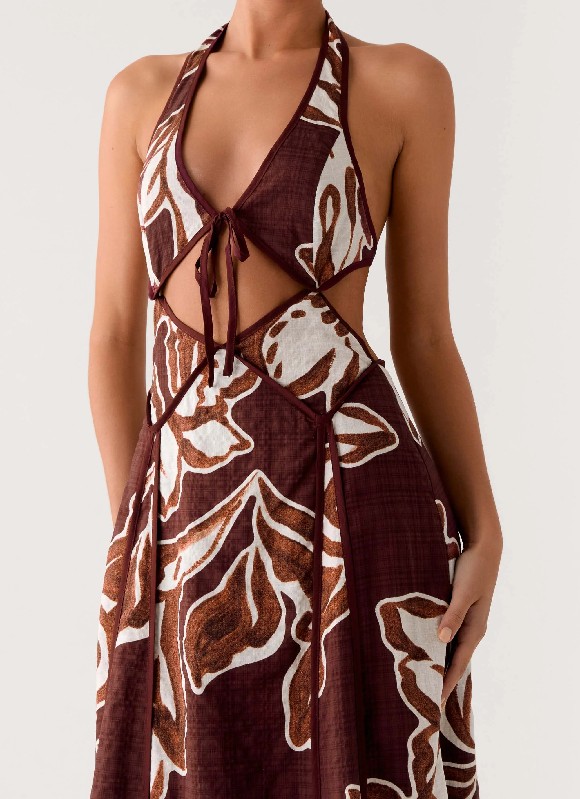 Sonnet Maxi Dress - Espresso Meadow