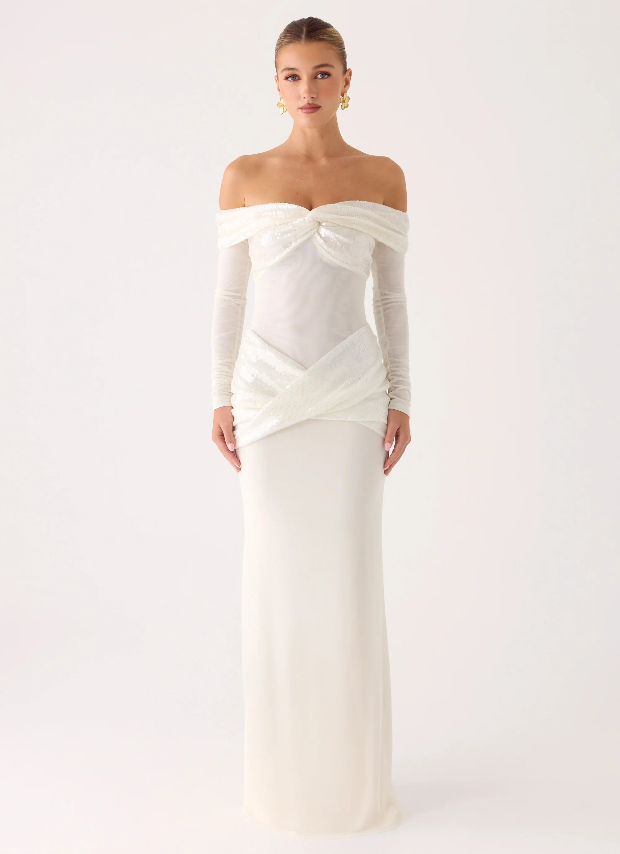 Over To You Sequin Maxi Dress - White