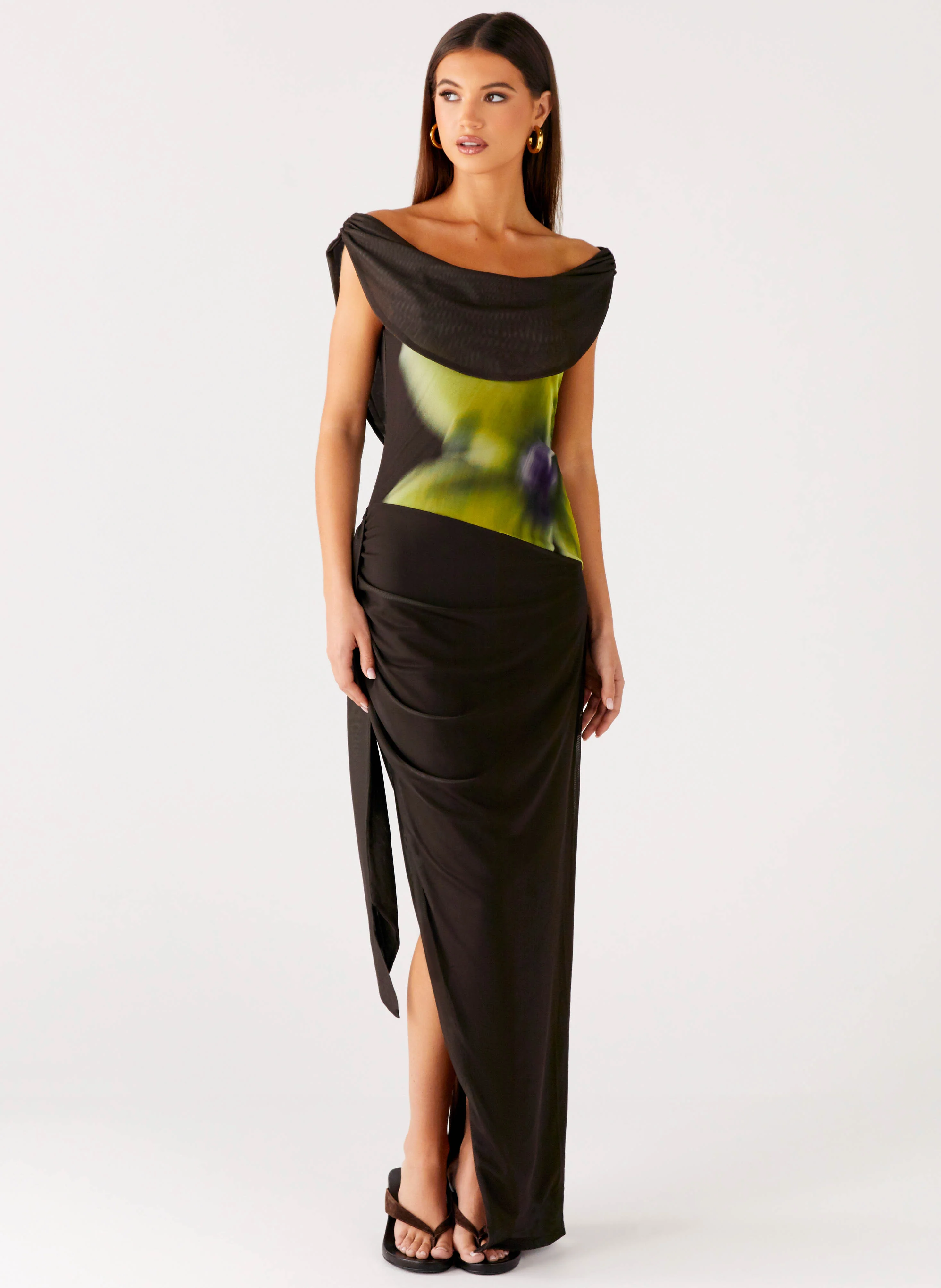 Good Fortune Maxi Dress - Lime Flower