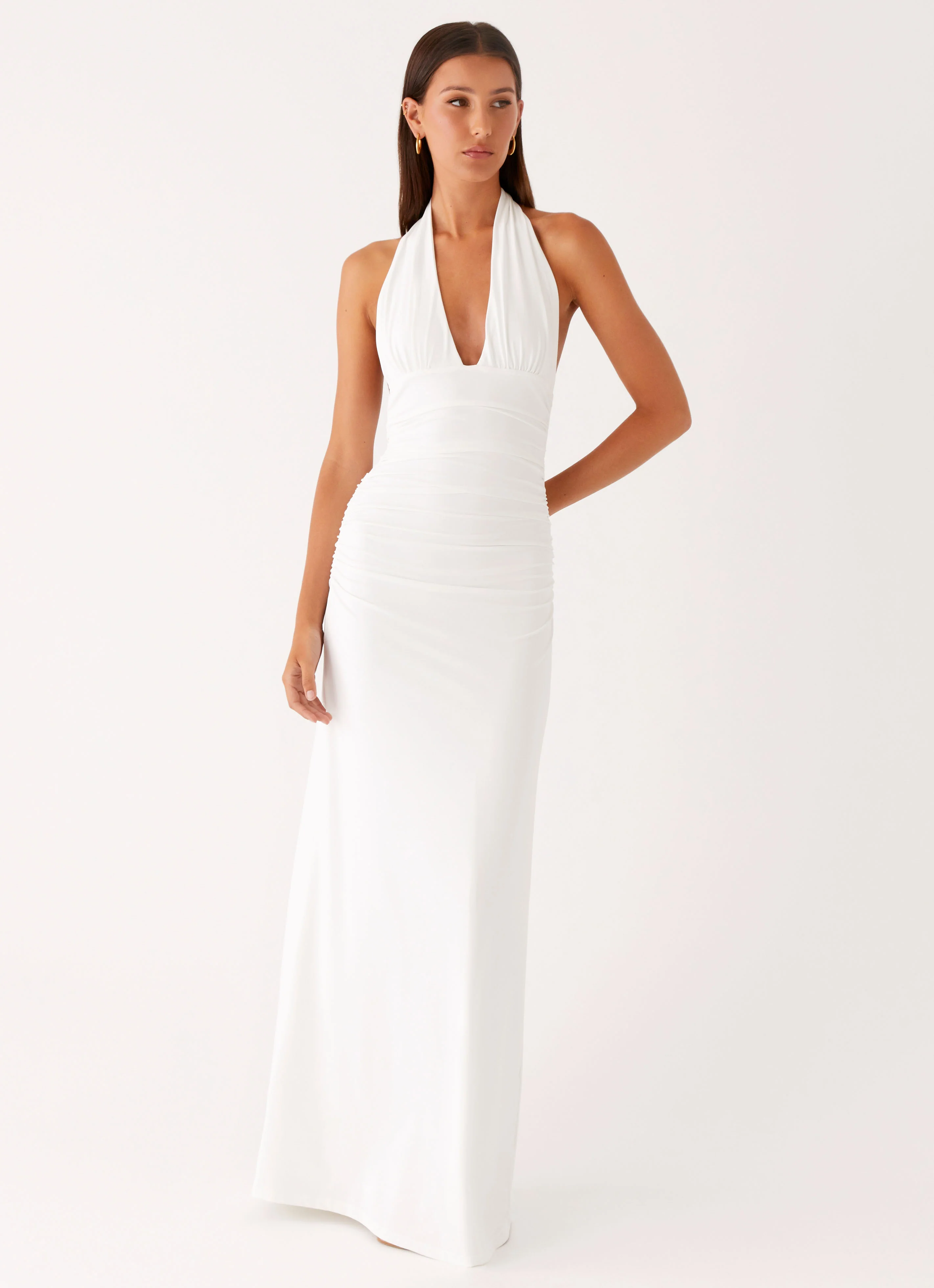 Ilaria Halter Maxi Dress - White