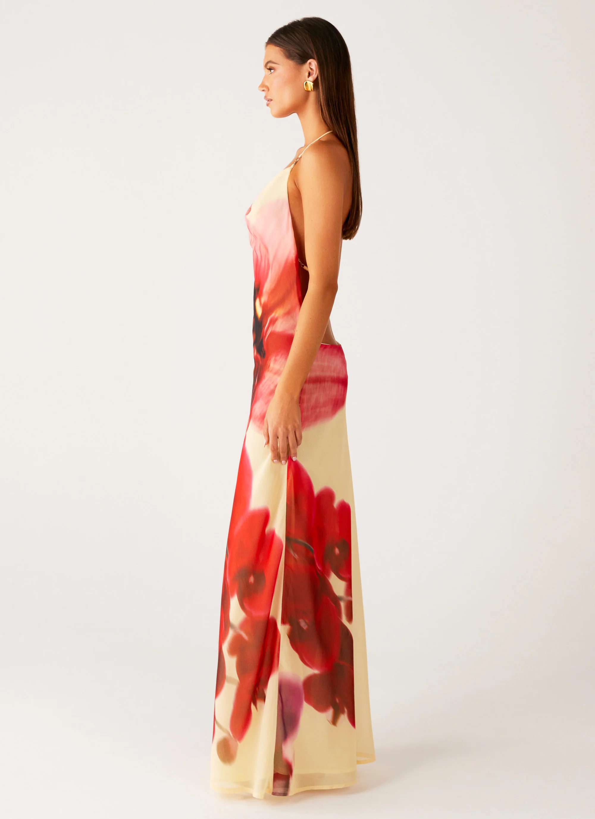 Morning Crush Cowl Maxi Dress - Yellow Bloom