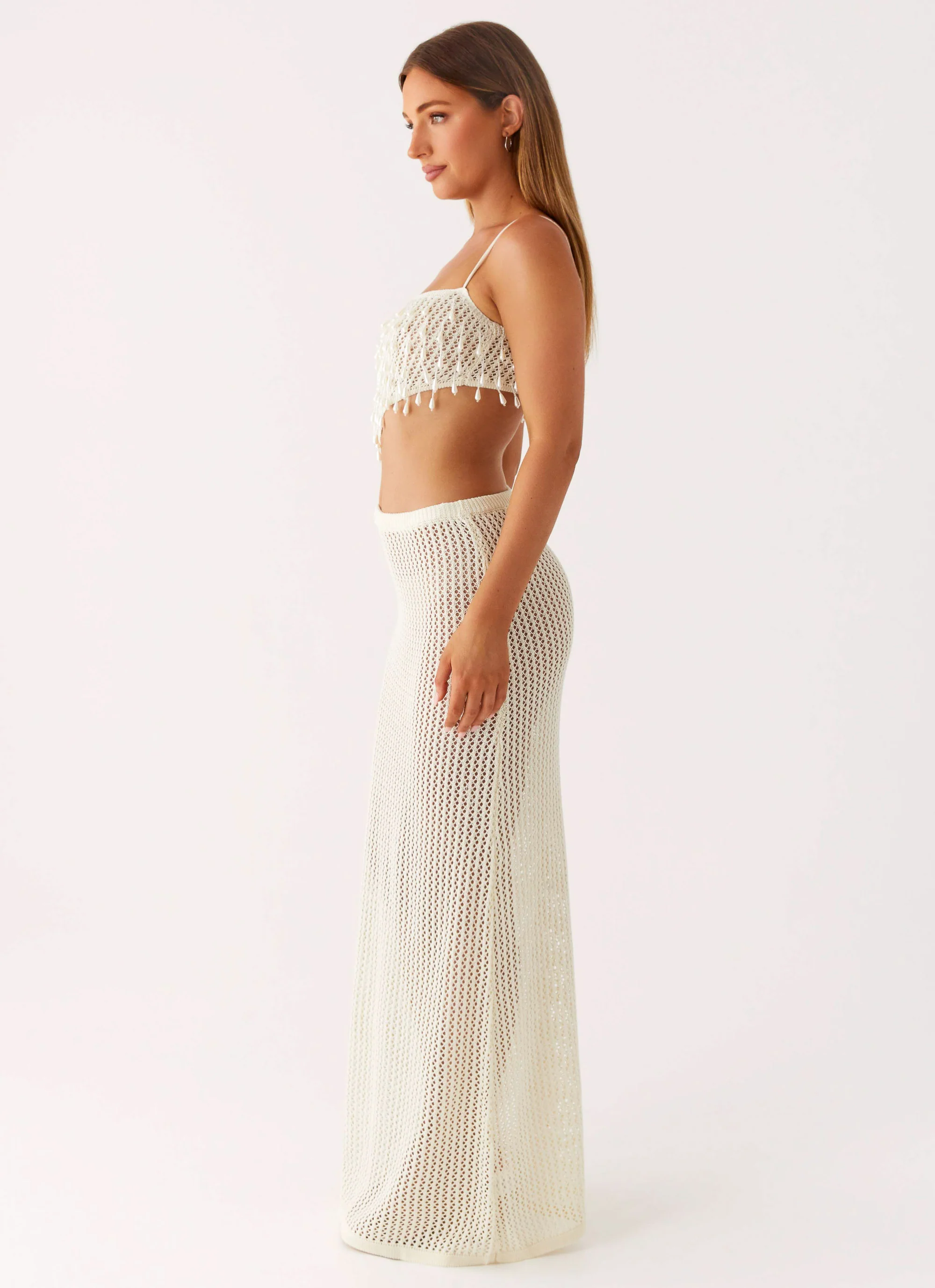 Shellbound Crochet Maxi Dress - Ivory