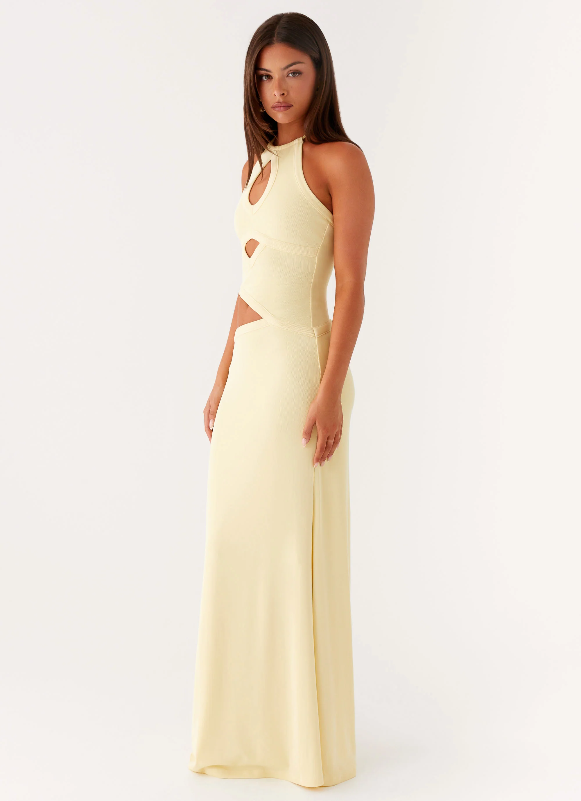 Lanah Cut Out Maxi Dress - Yellow