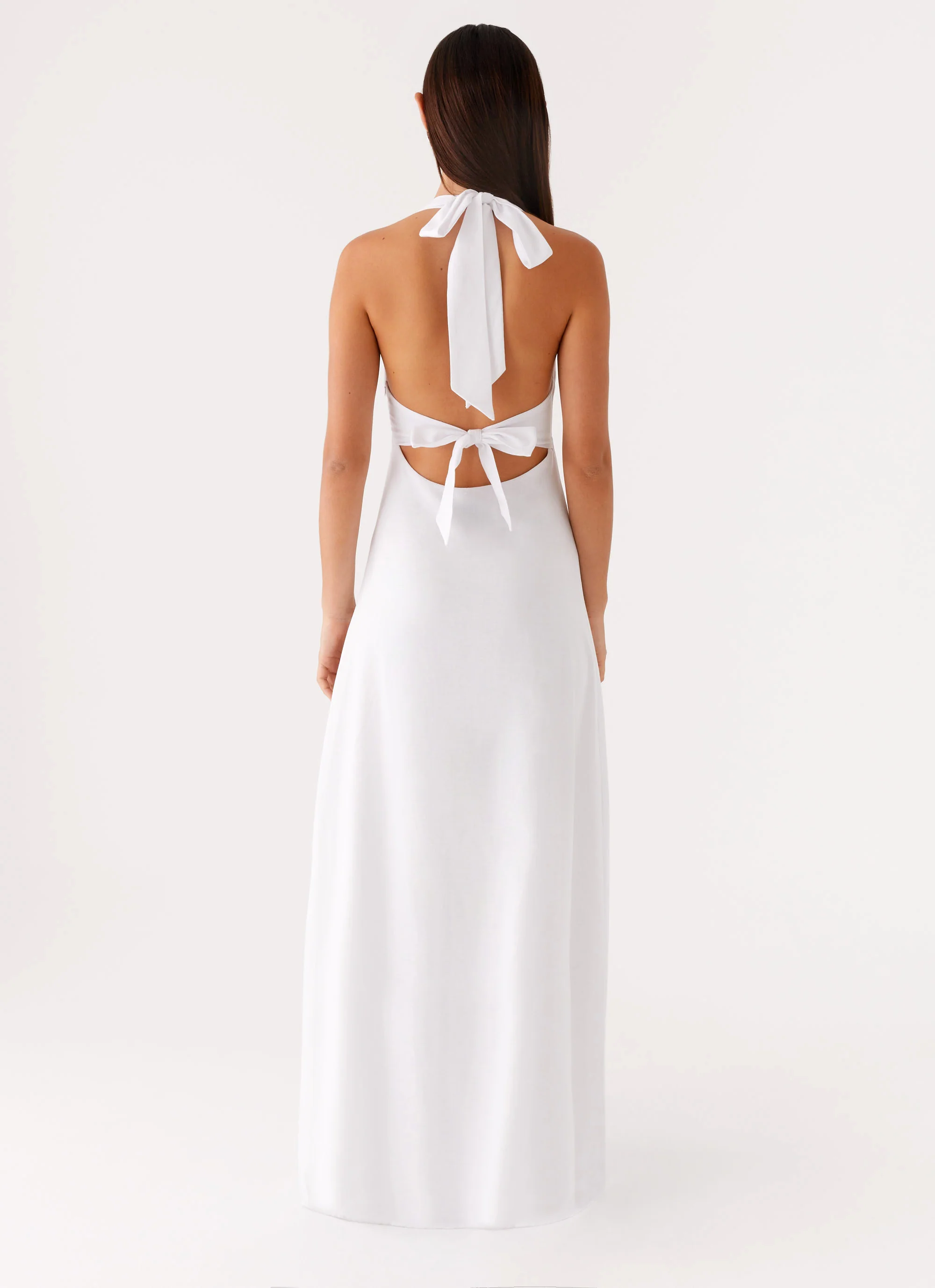 Heavy Hearted Linen Maxi Dress - White