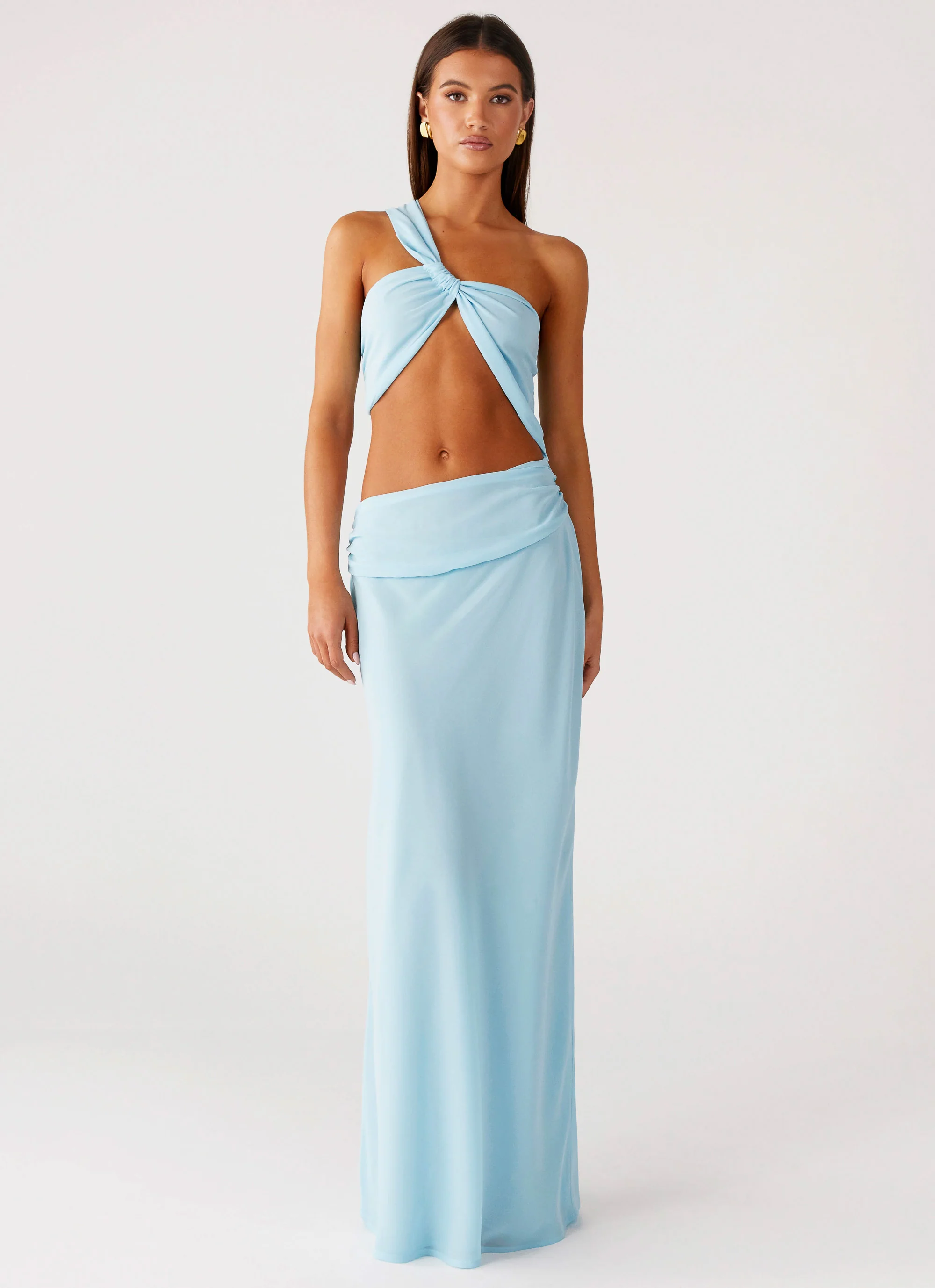 Cindelle One Shoulder Maxi Dress - Turquoise
