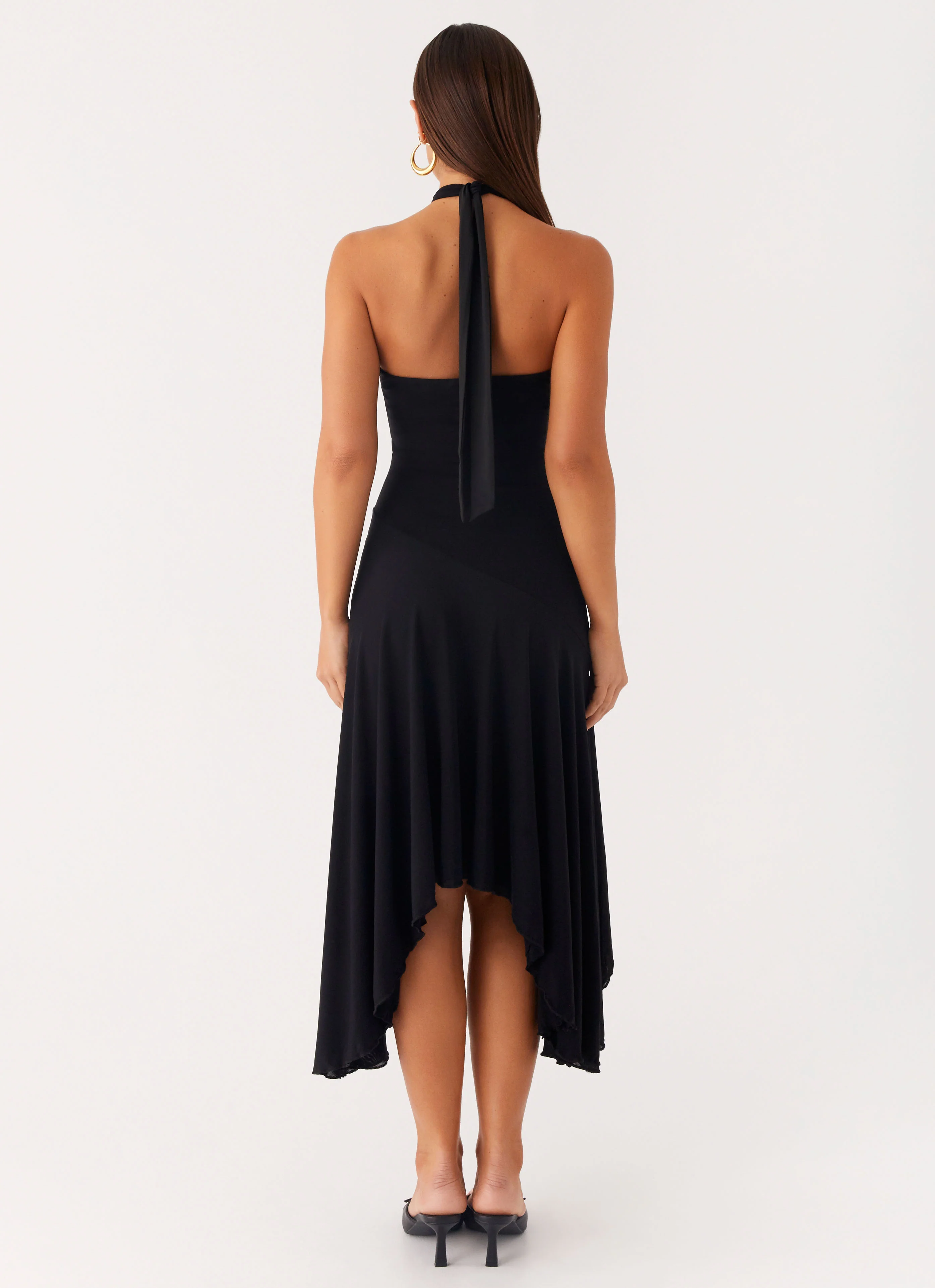 Velvet Sky Midi Dress - Black