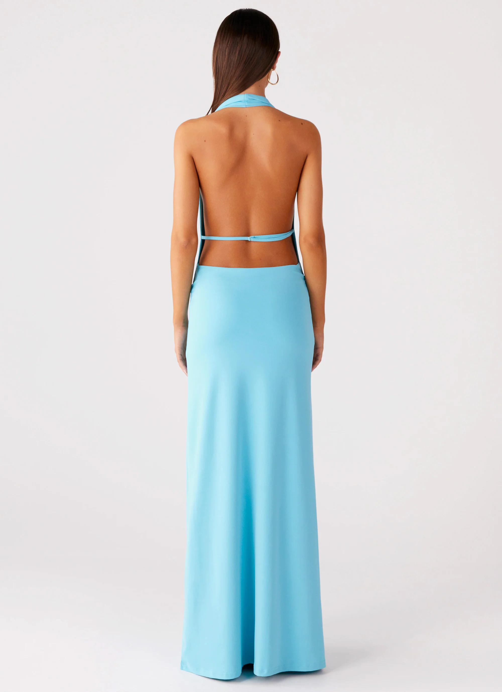 Driftwood Cowl Maxi Dress - Turquoise
