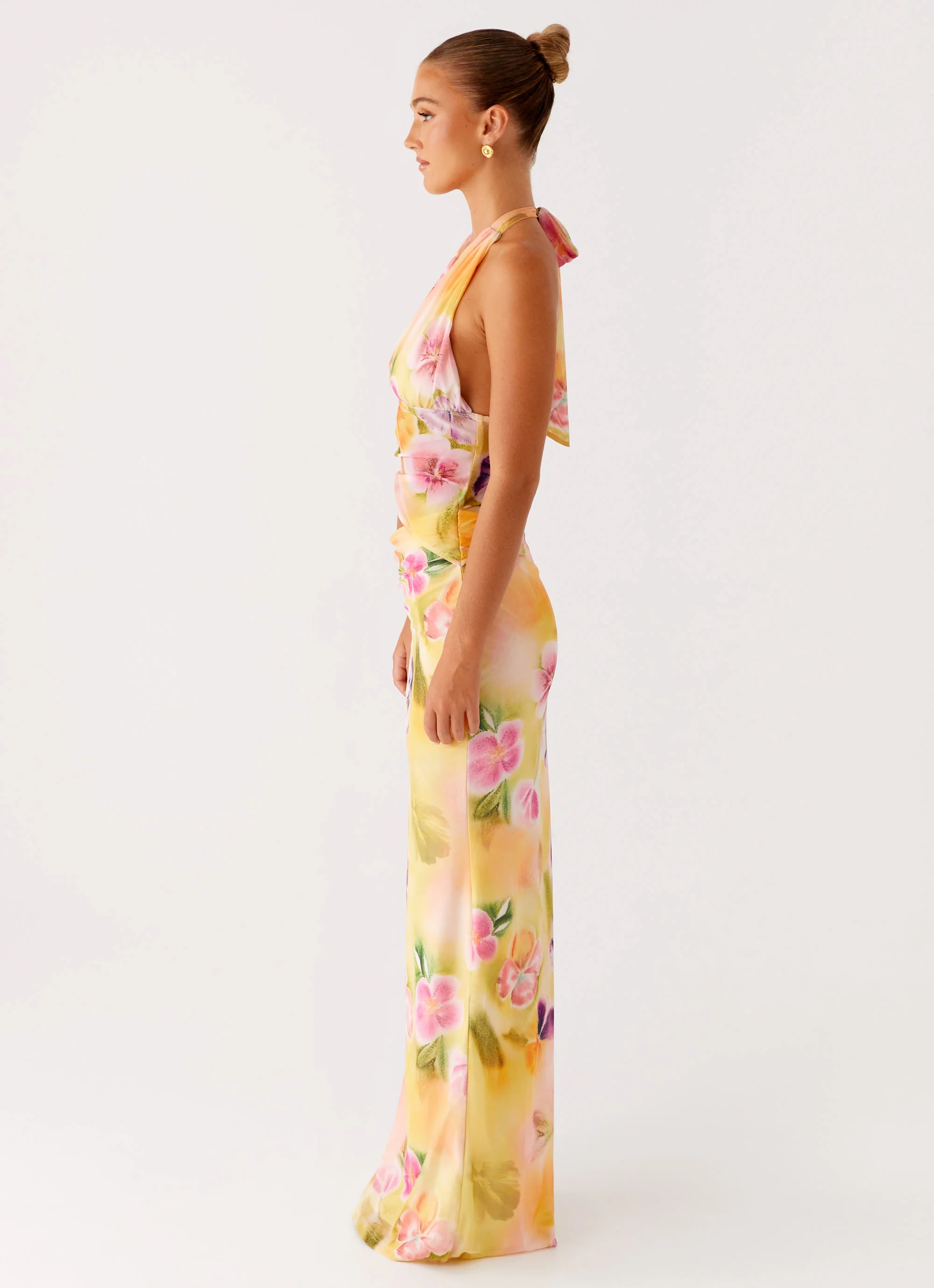Main Act Halter Maxi Dress - Sunburst Floral