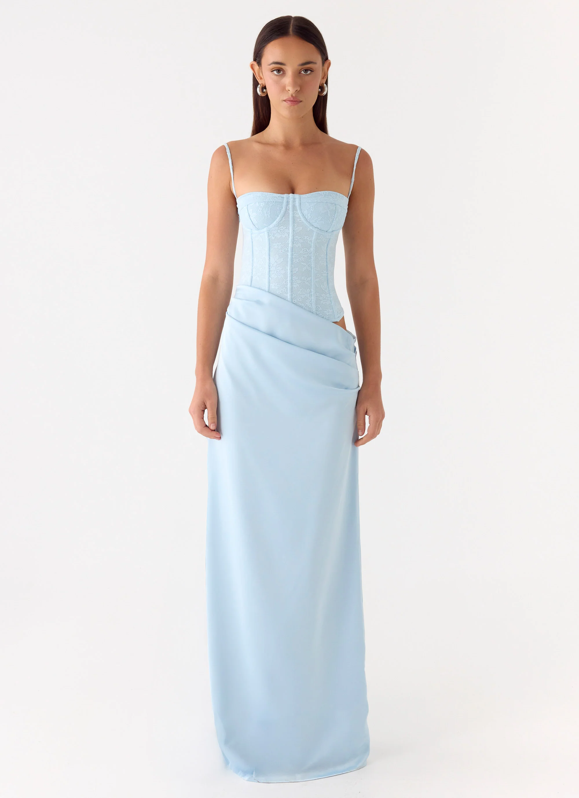 Kalila Corset Maxi Dress - Blue