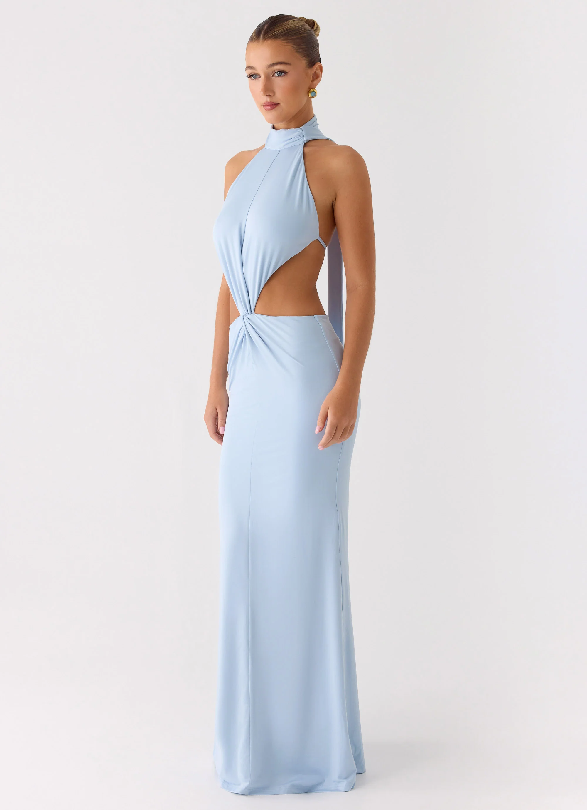 Warning Signs Maxi Dress - Blue