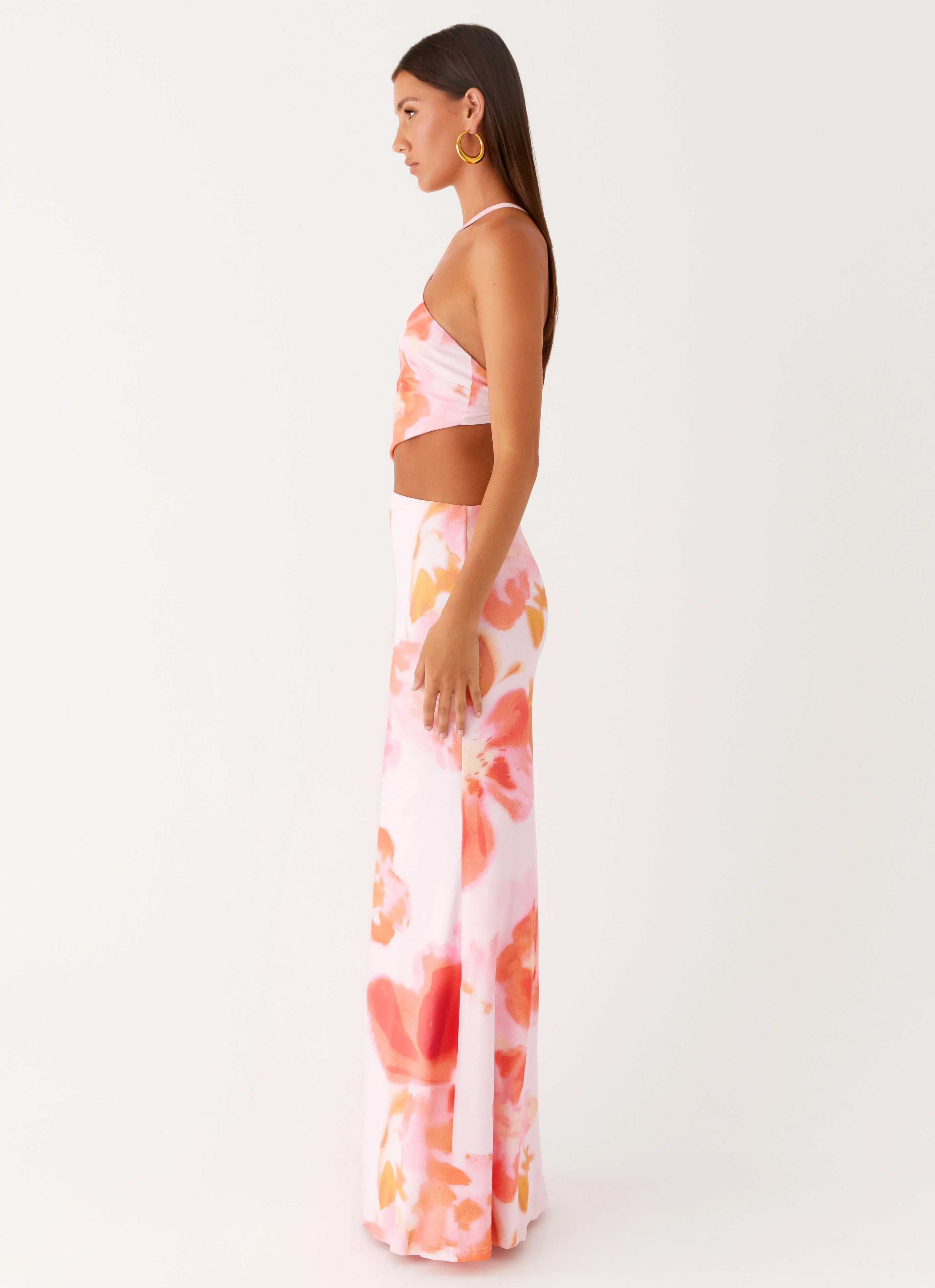 Riano Cut Out Maxi Dress - Blushing Blossom