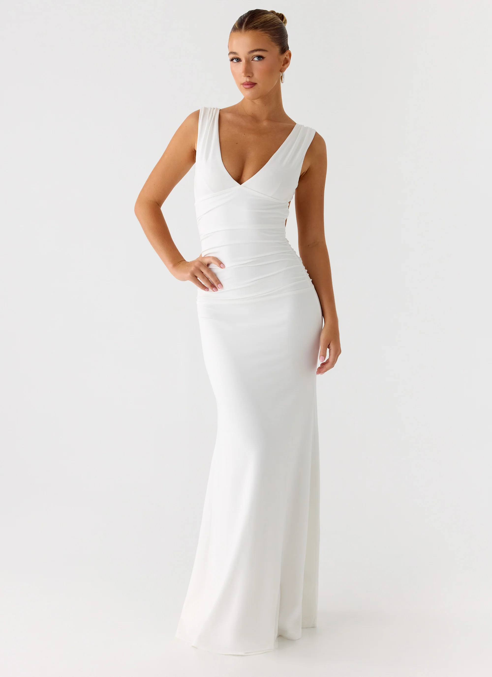 Cherry Sky Maxi Dress - White