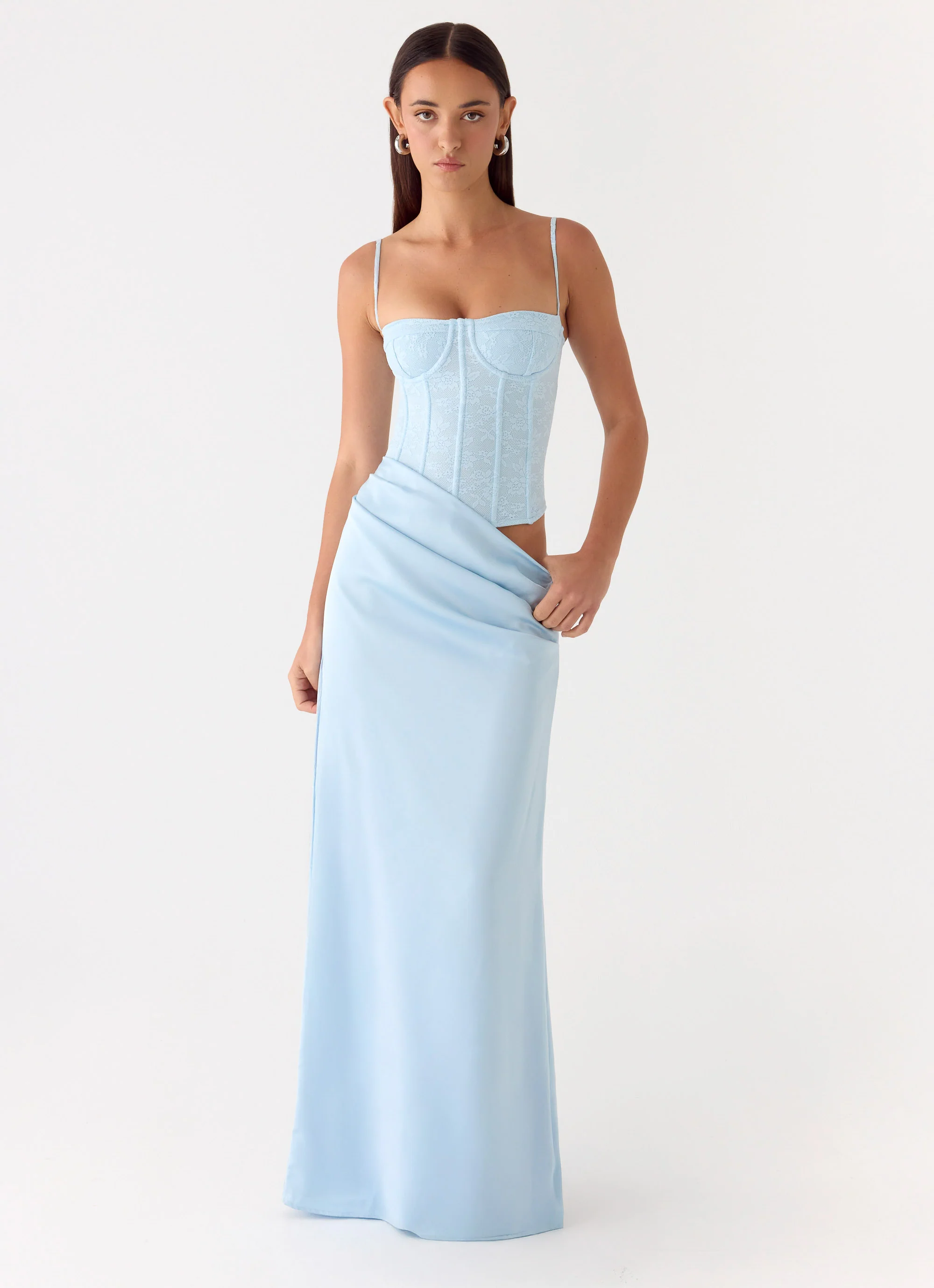 Kalila Corset Maxi Dress - Blue