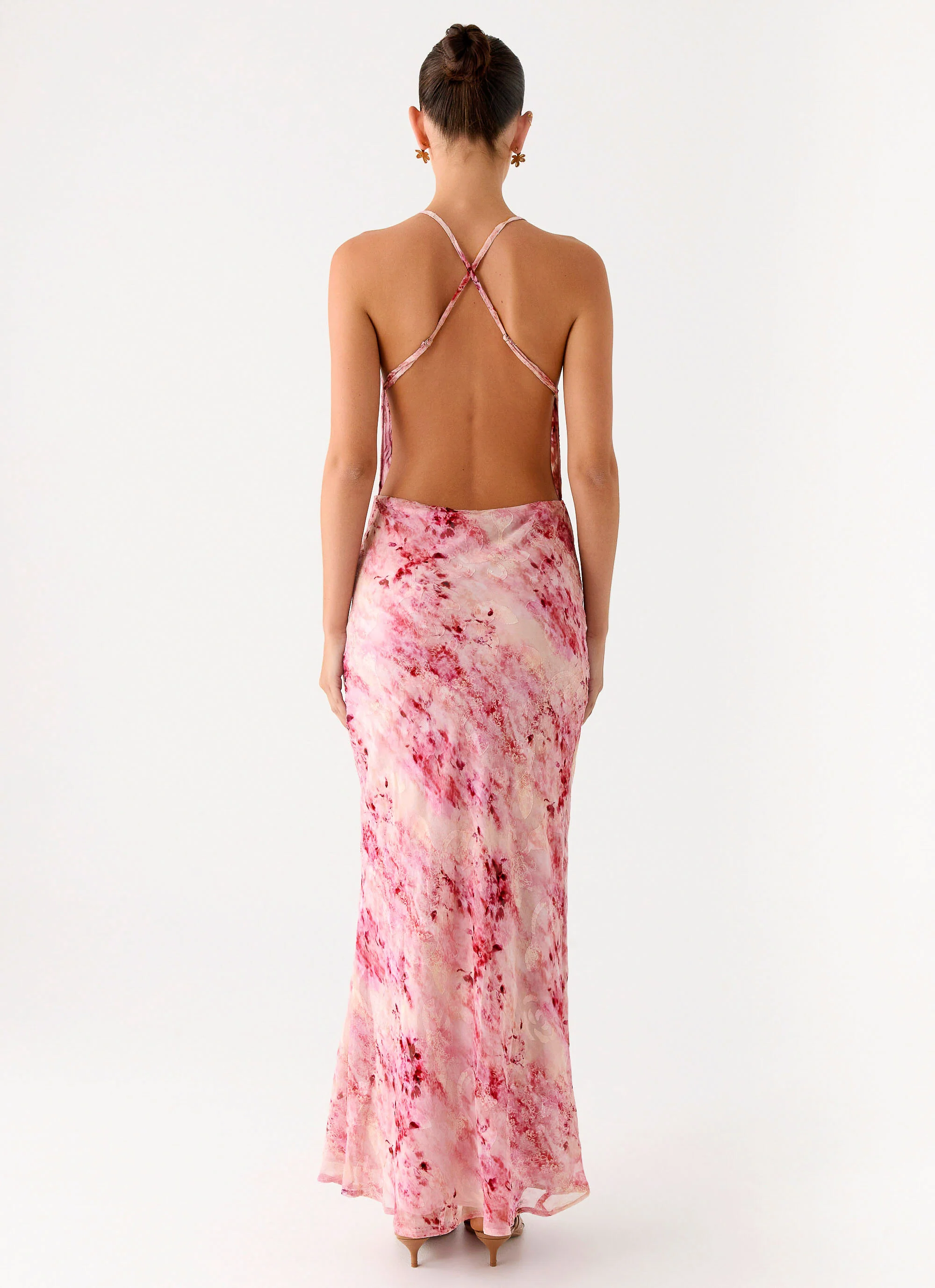 Pure Heart Cowl Maxi Dress - Pink