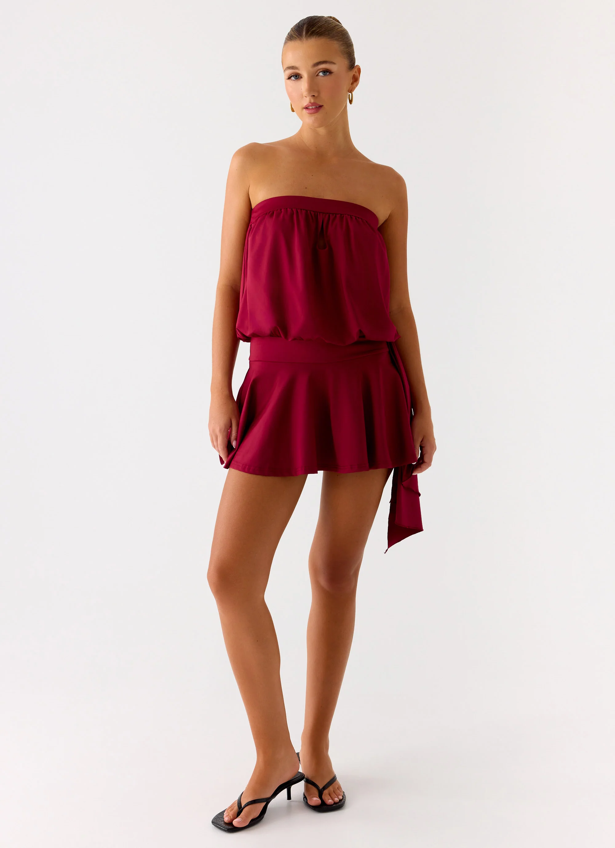 Forever Young Mini Dress - Dark Cherry