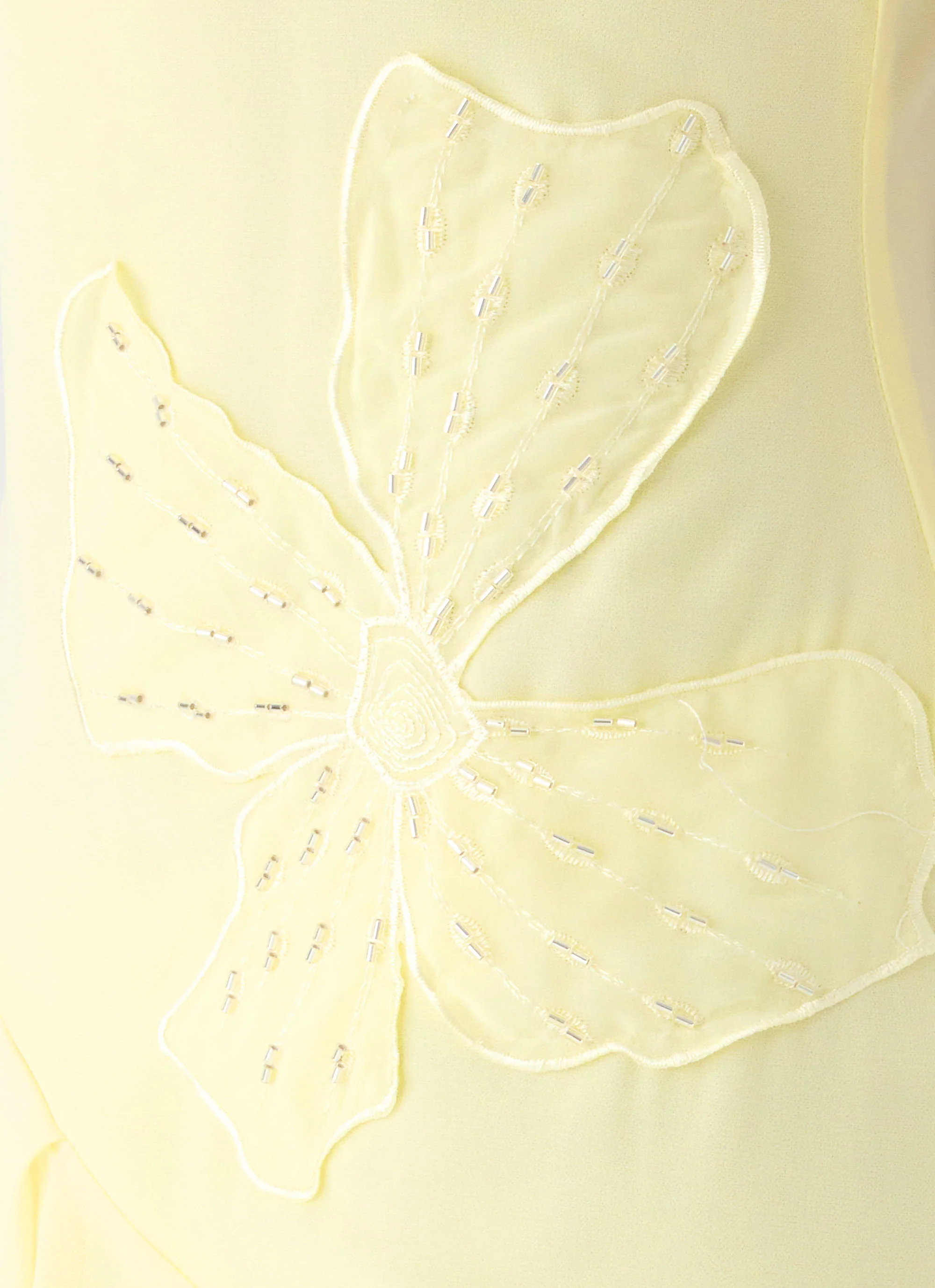 Aysha Beaded Flower Midi Dress - Yellow