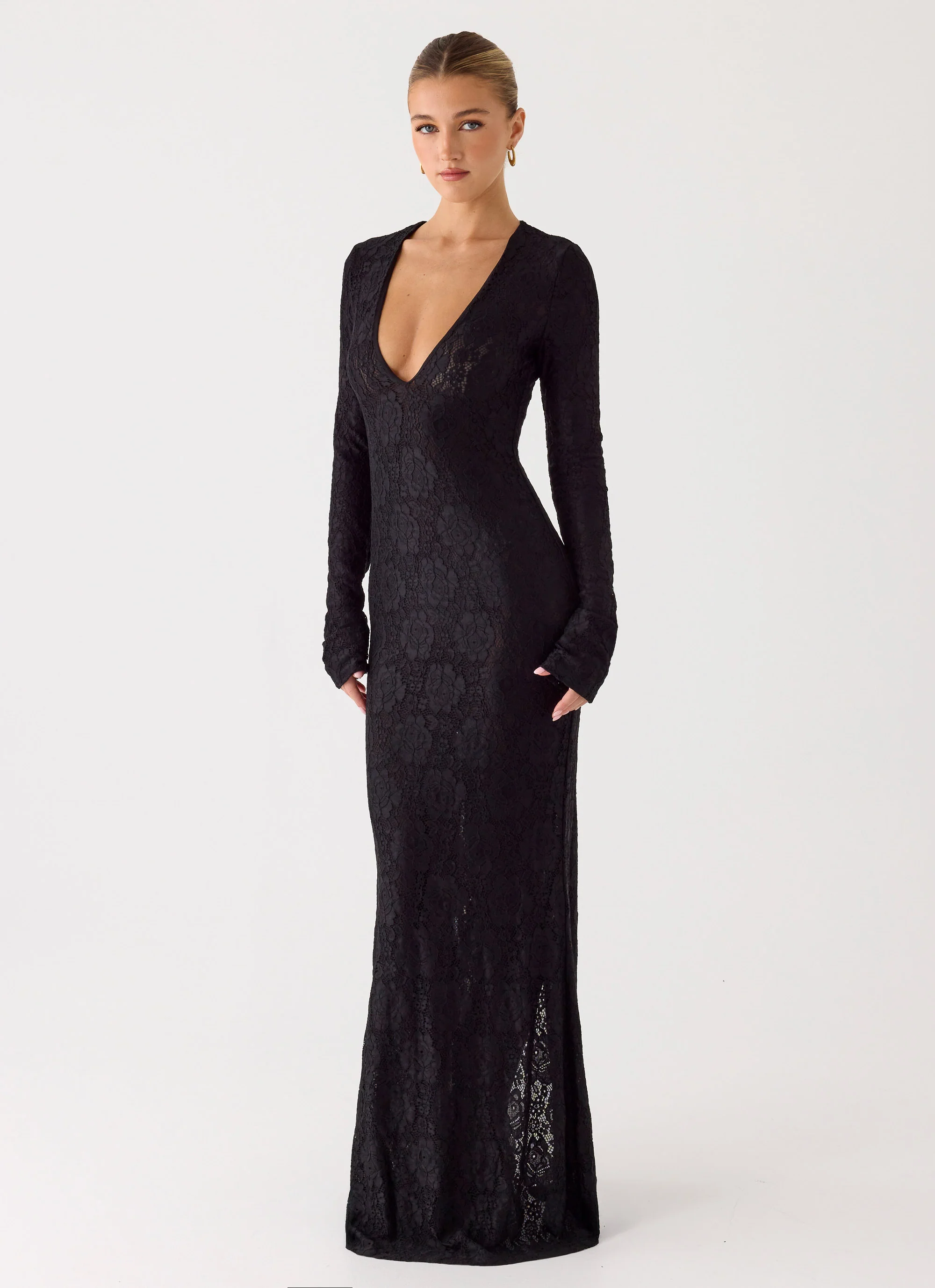Astoria Long Sleeve Maxi Dress - Black