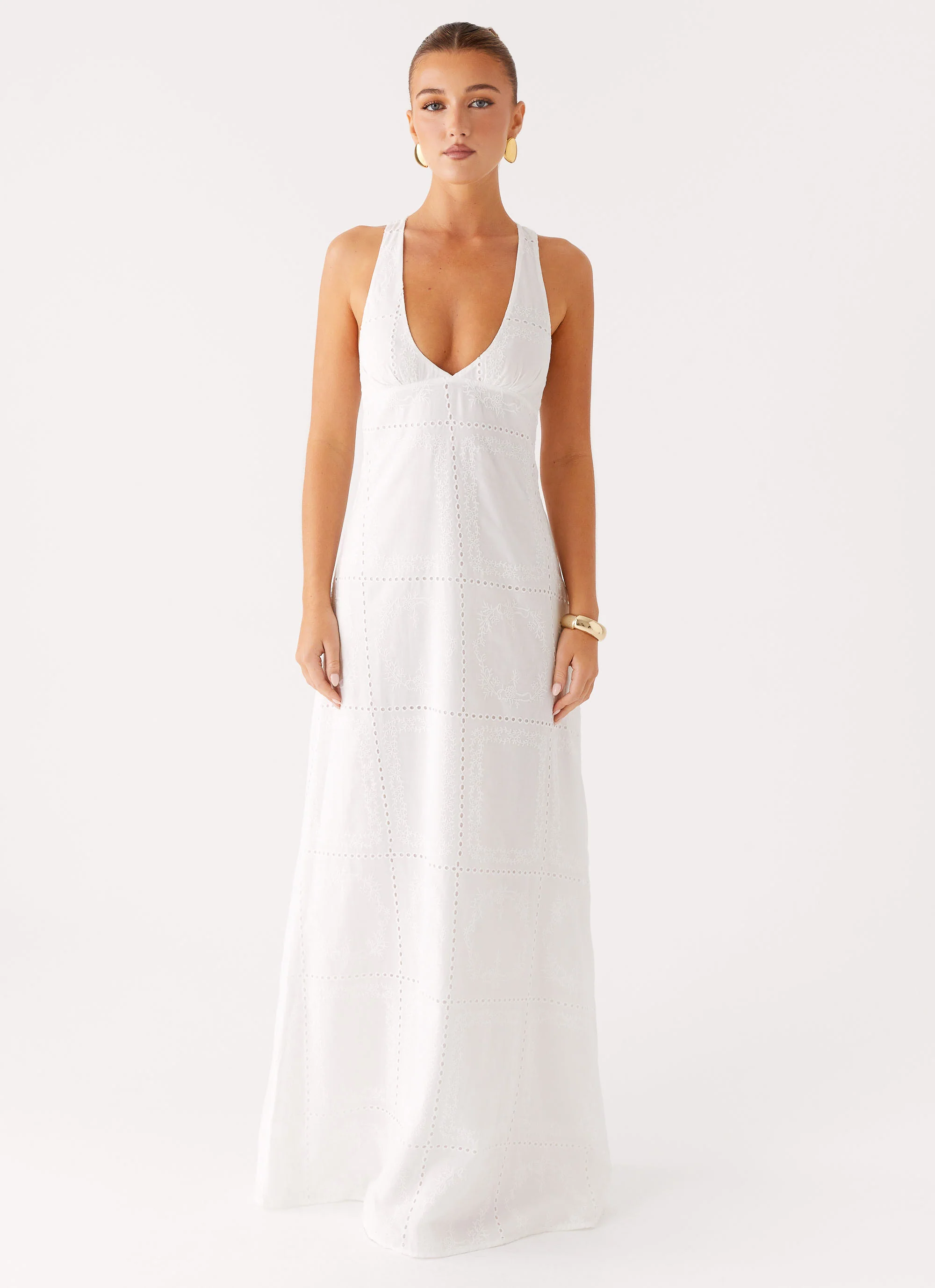 Kiana Halter Maxi Dress - White