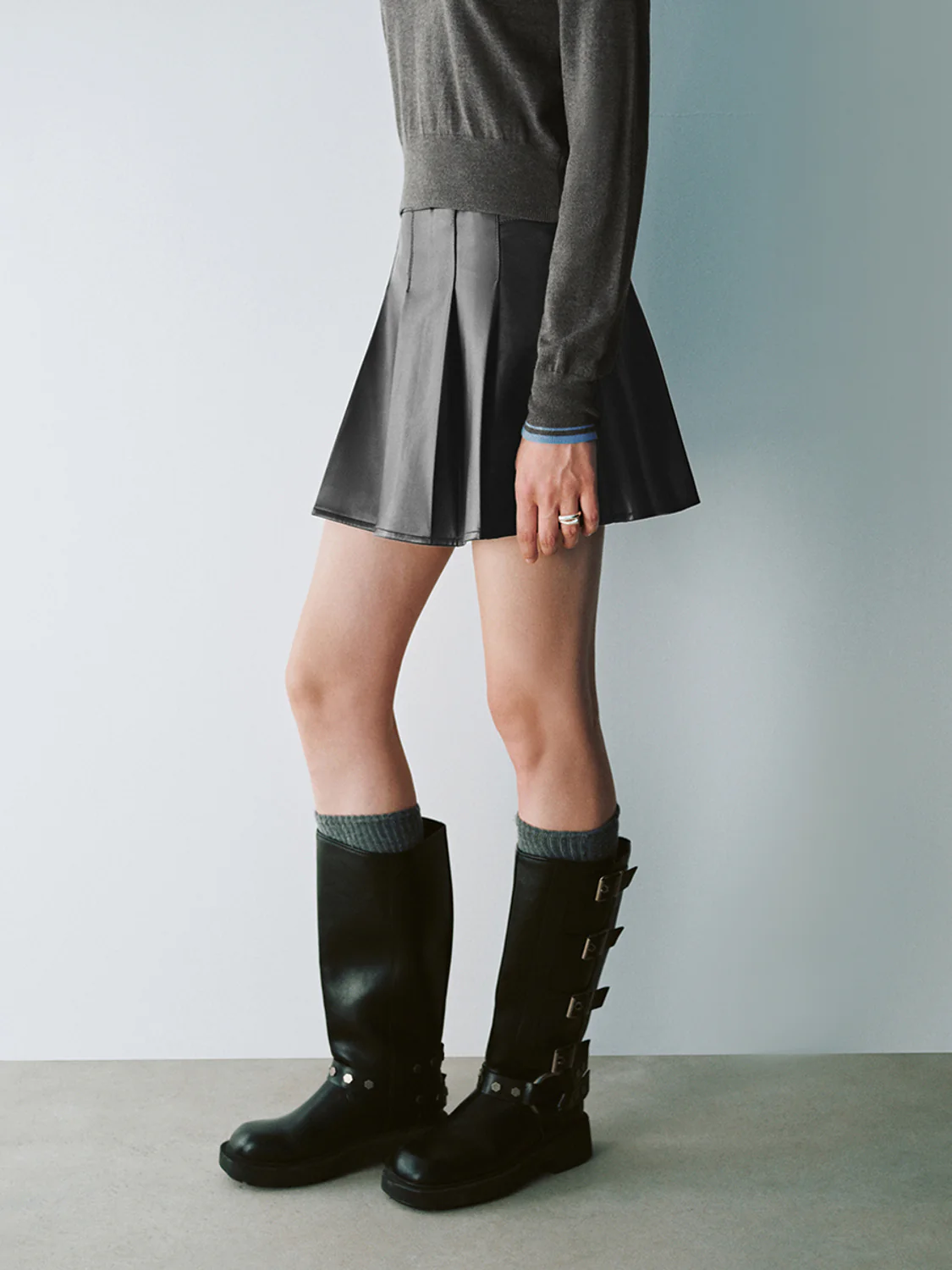 Leather A-Line Skirts