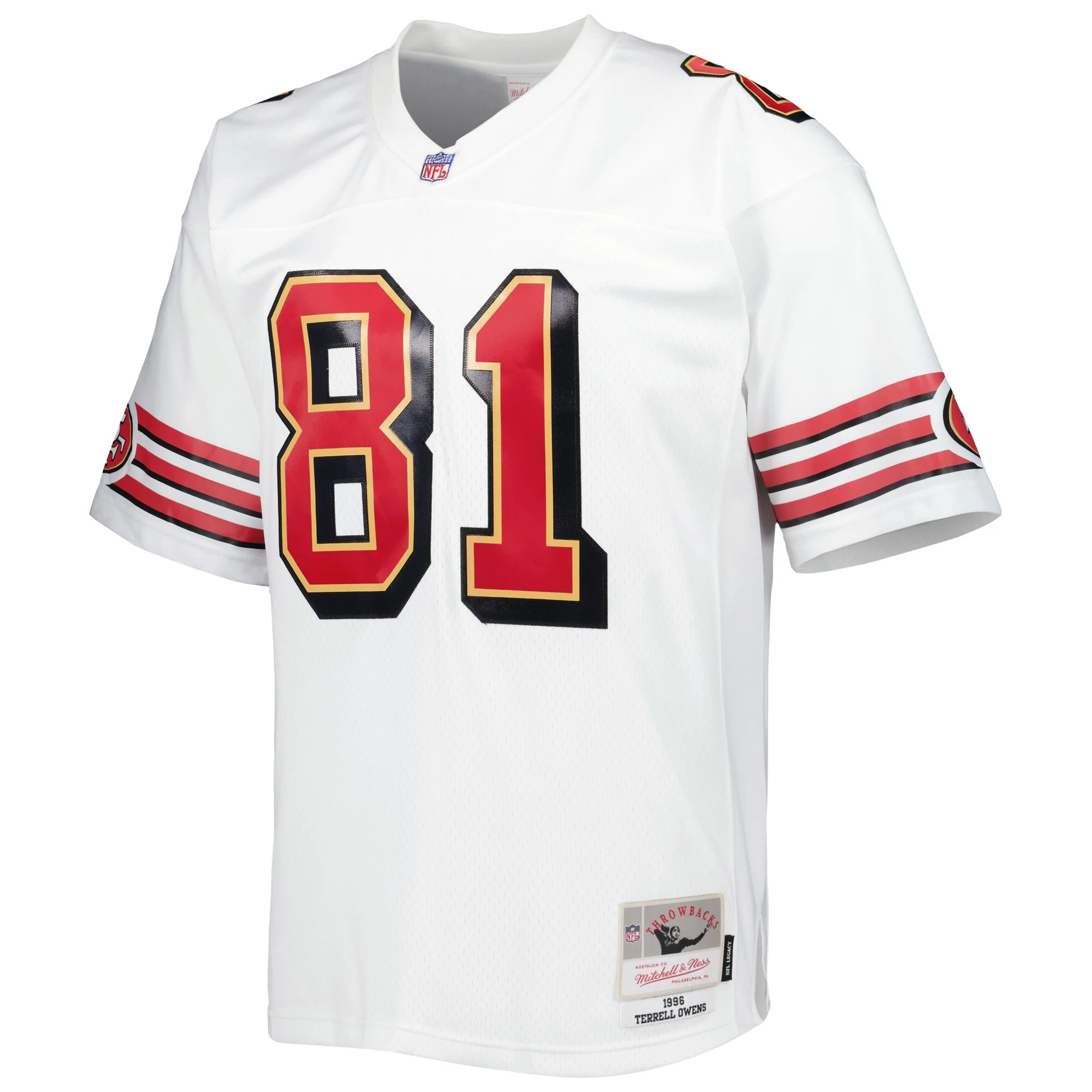 Men's Mitchell & Ness Terrell Owens White San Francisco 49ers 1996 Retired Player Legacy Replica Jersey