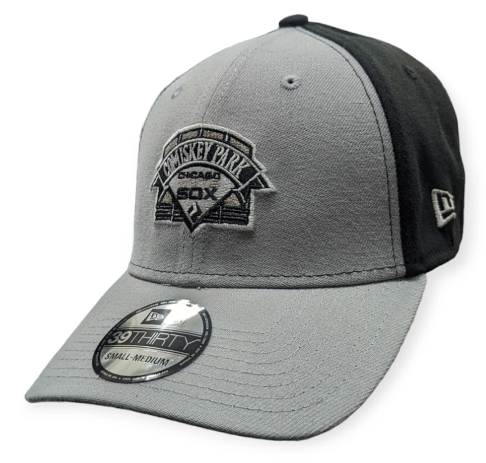 Chicago White Sox Comiskey Park Gray/Black 39THIRTY Flex Fit New Era Hat