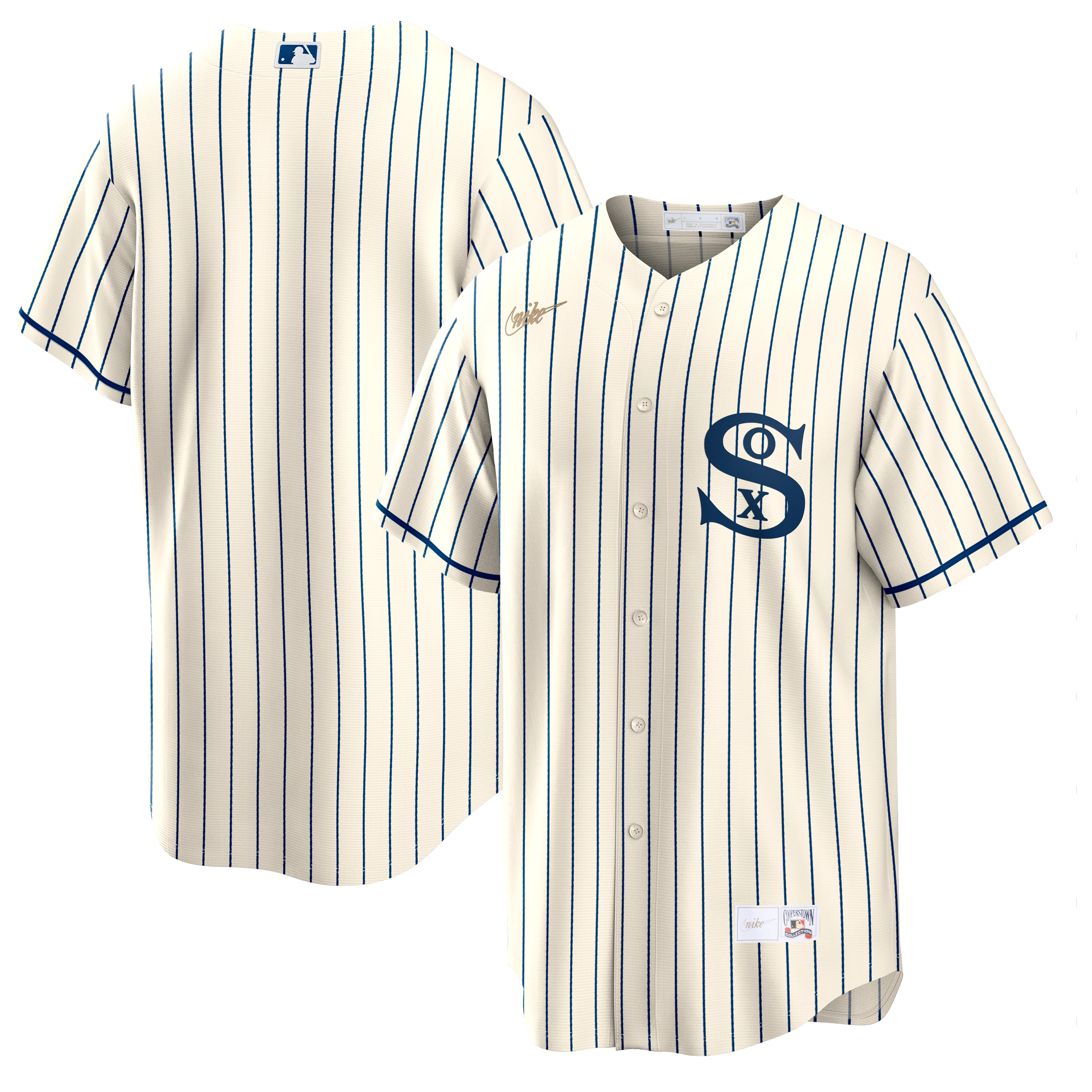 NIKE Men's Chicago White Sox Field of Dreams Cream Cooperstown Collection Blank Replica Jersey