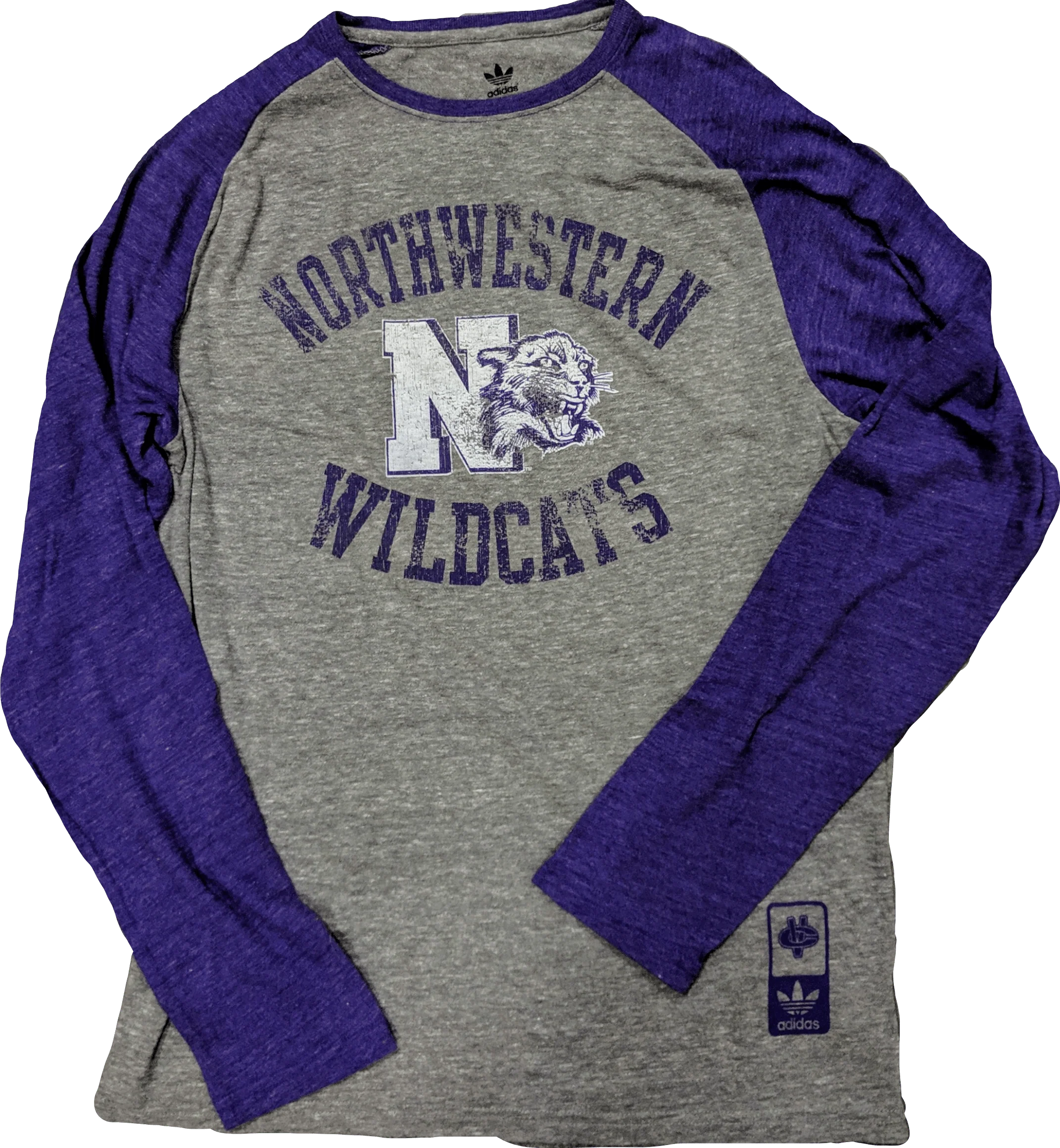 Northwestern Wildcats adidas Originals Gym Class Tri-Blend Long Sleeve Tee