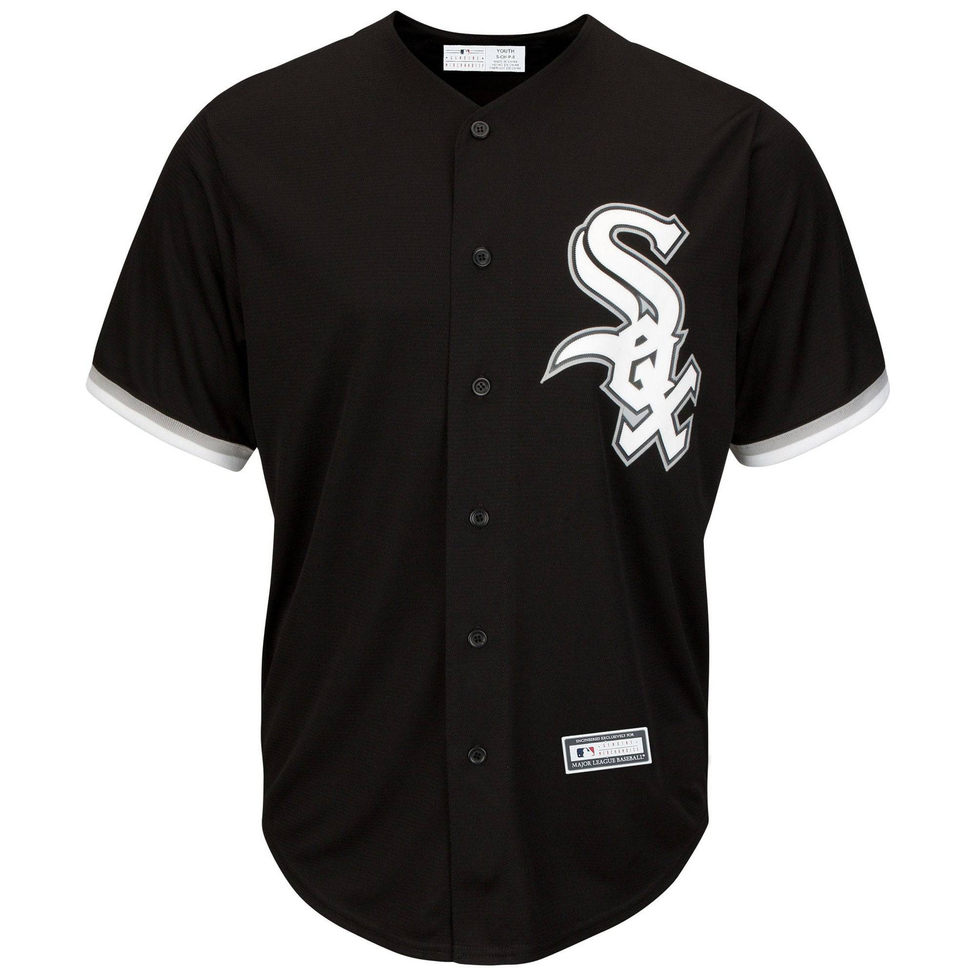 Youth Chicago White Sox Majestic Replica Black Alternate Cool Base Blank Jersey