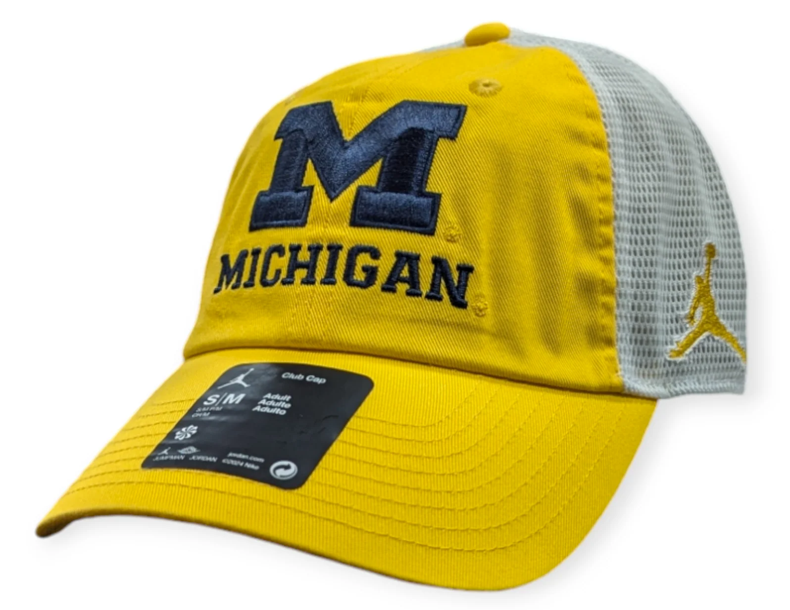 Michigan Wolverines Nike Yellow Club Jumpman Unstructured Adjustable Trucker Hat