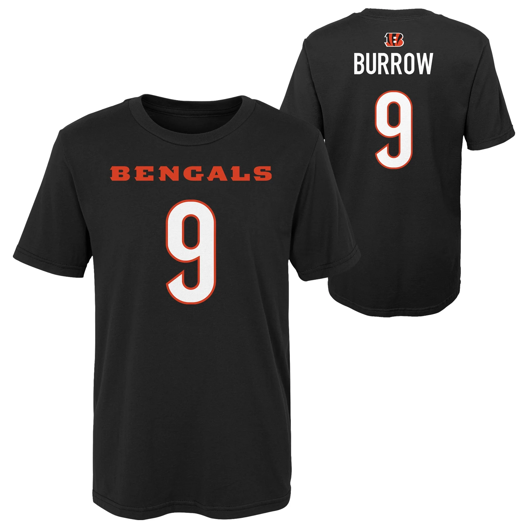 Child Joe Burrow Cincinnati Bengals Black Mainliner Player Name & Number T-Shirt