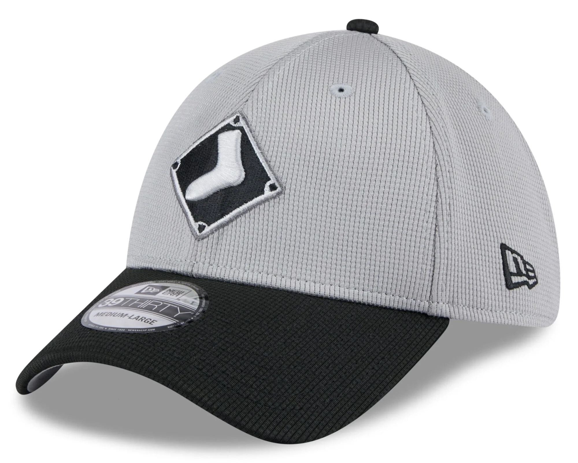 Men's Chicago White Sox New Era 2025 Batting Practice Gray/Black 39THIRTY Flex-Fit Hat