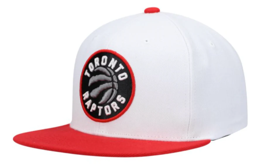 Men's Toronto Raptors NBA Core basic 2 Tone White/Red Mitchell & Ness Snapback Hat