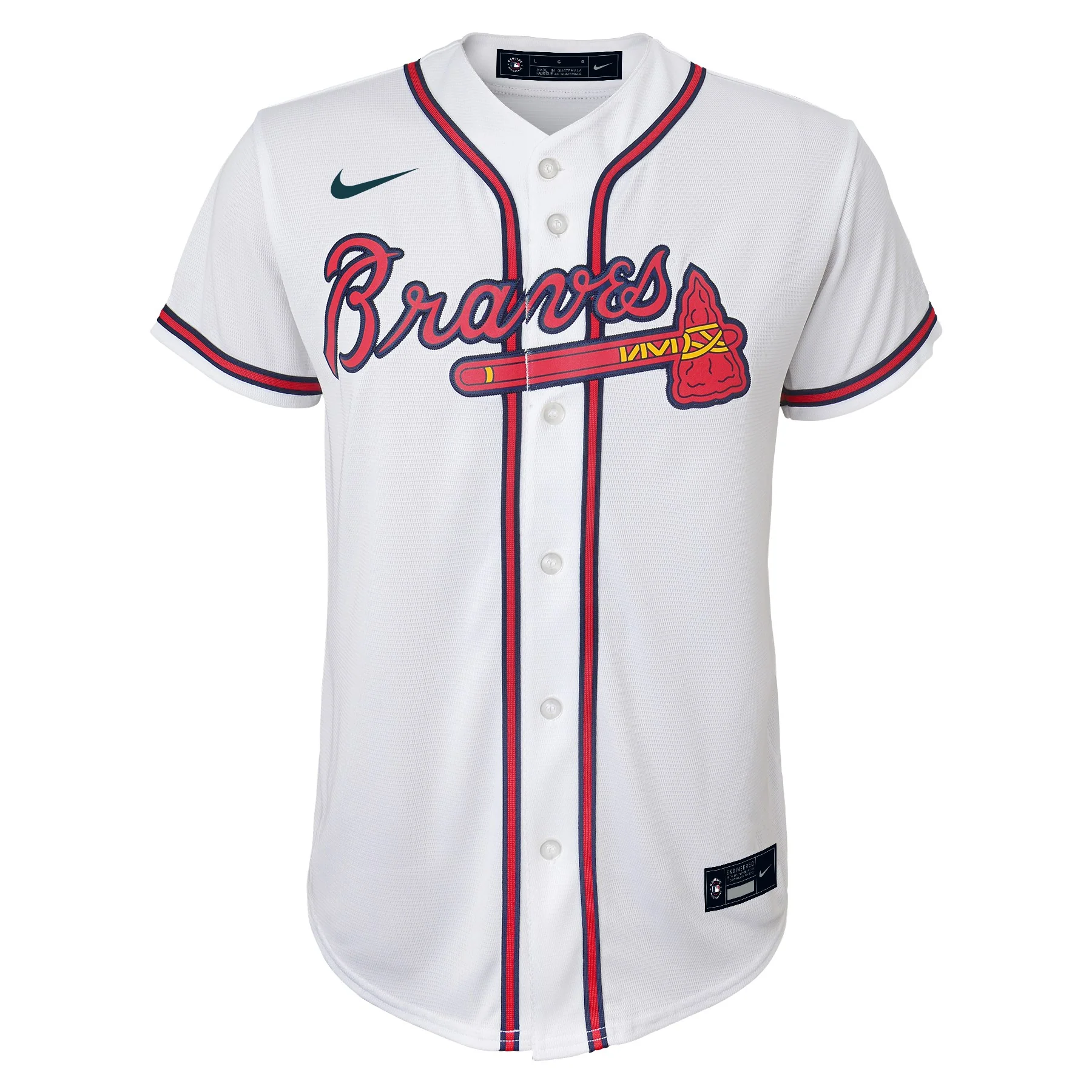 Youth Ronald Acuna Jr. Atlanta Braves White Home Replica NIKE Screen Print Jersey