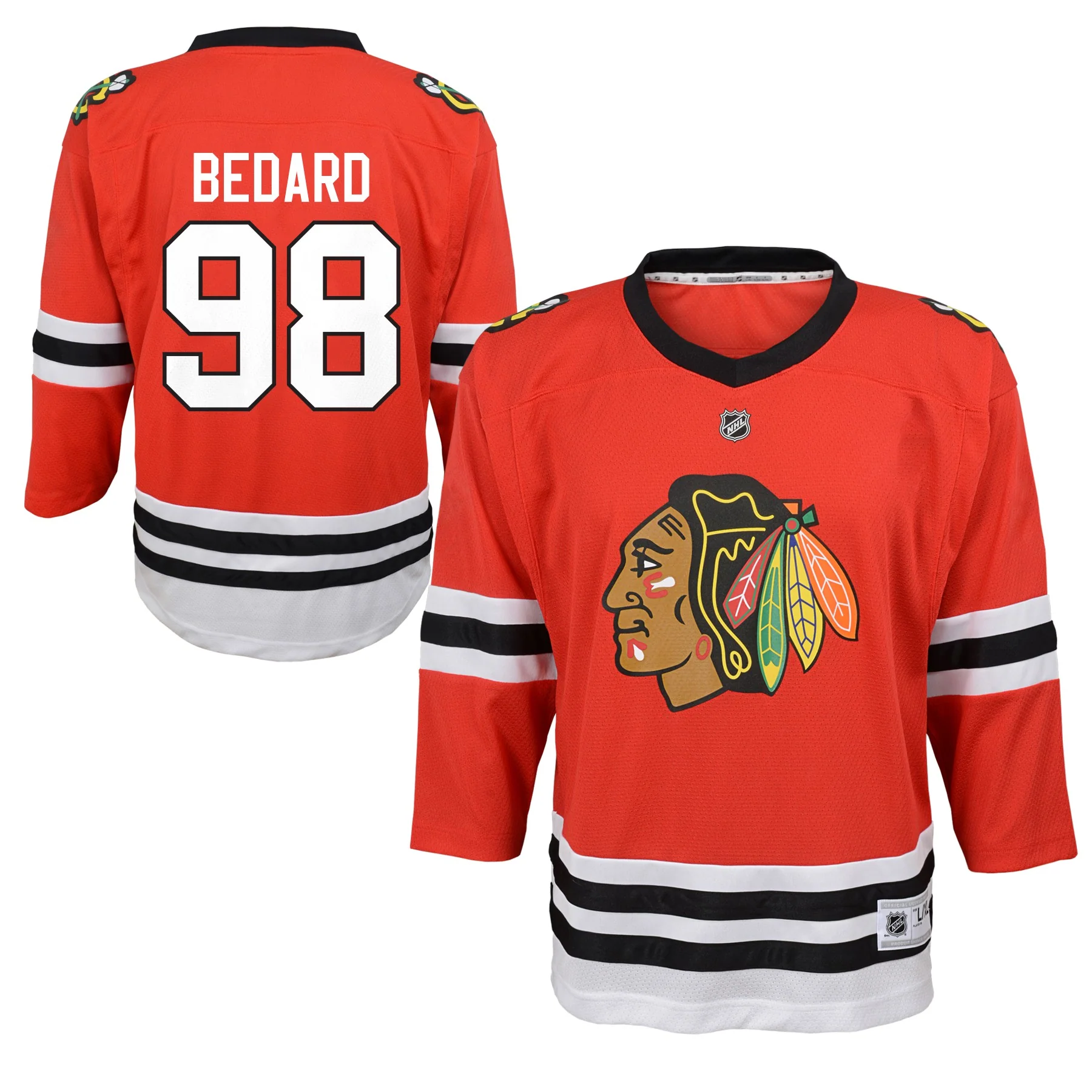 Infant Connor Bedard Chicago Blackhawks Red Home Replica Jersey (12-24 months)