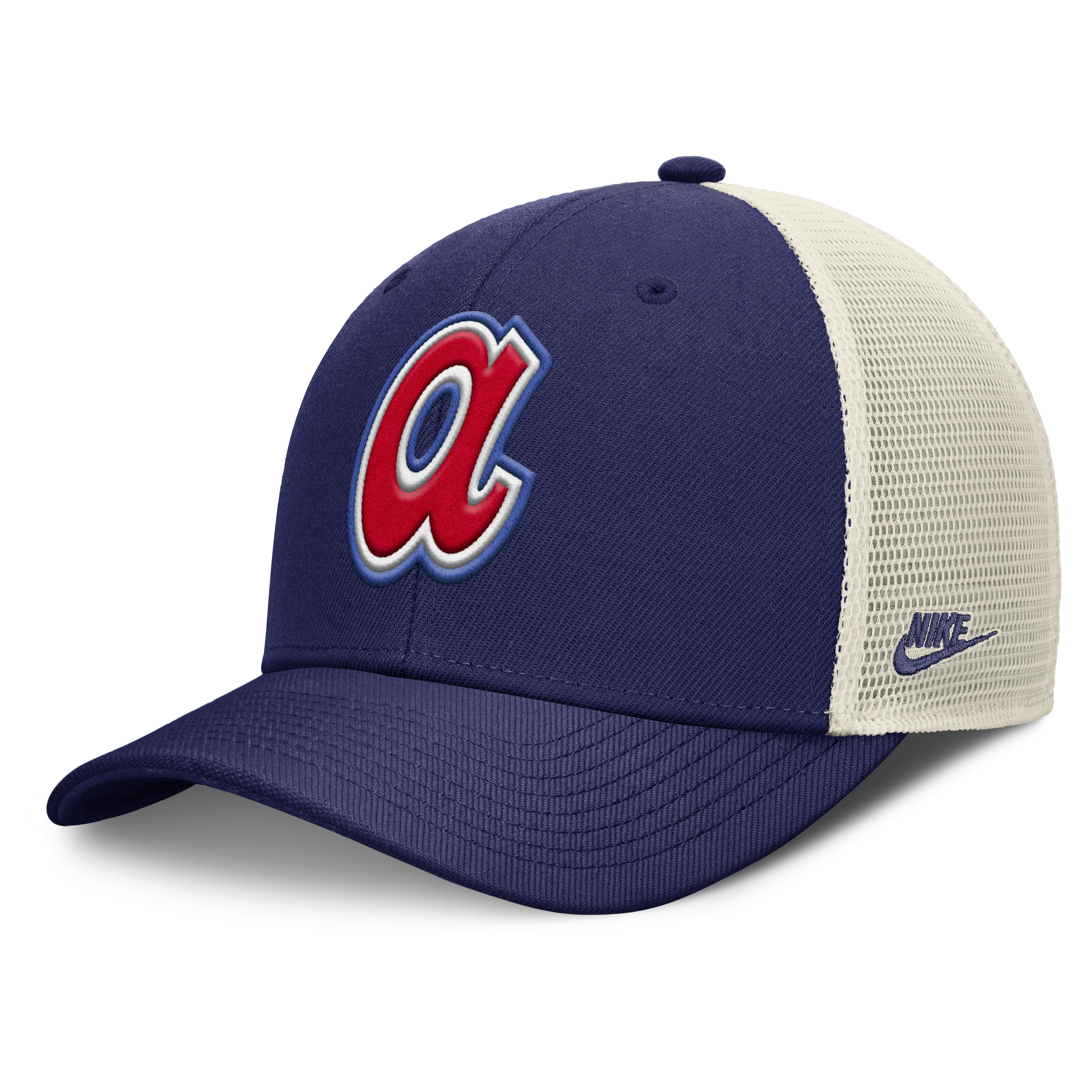 Atlanta Braves Nike Rise Royal Adjustable Snapback Trucker Hat