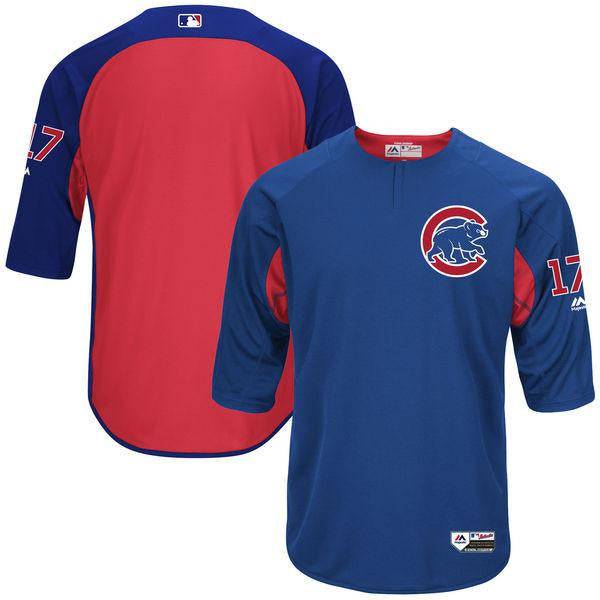 Chicago Cubs Kris Bryant Royal Authentic Collection On-Field 3/4-Sleeve Player Batting Practice Jersey