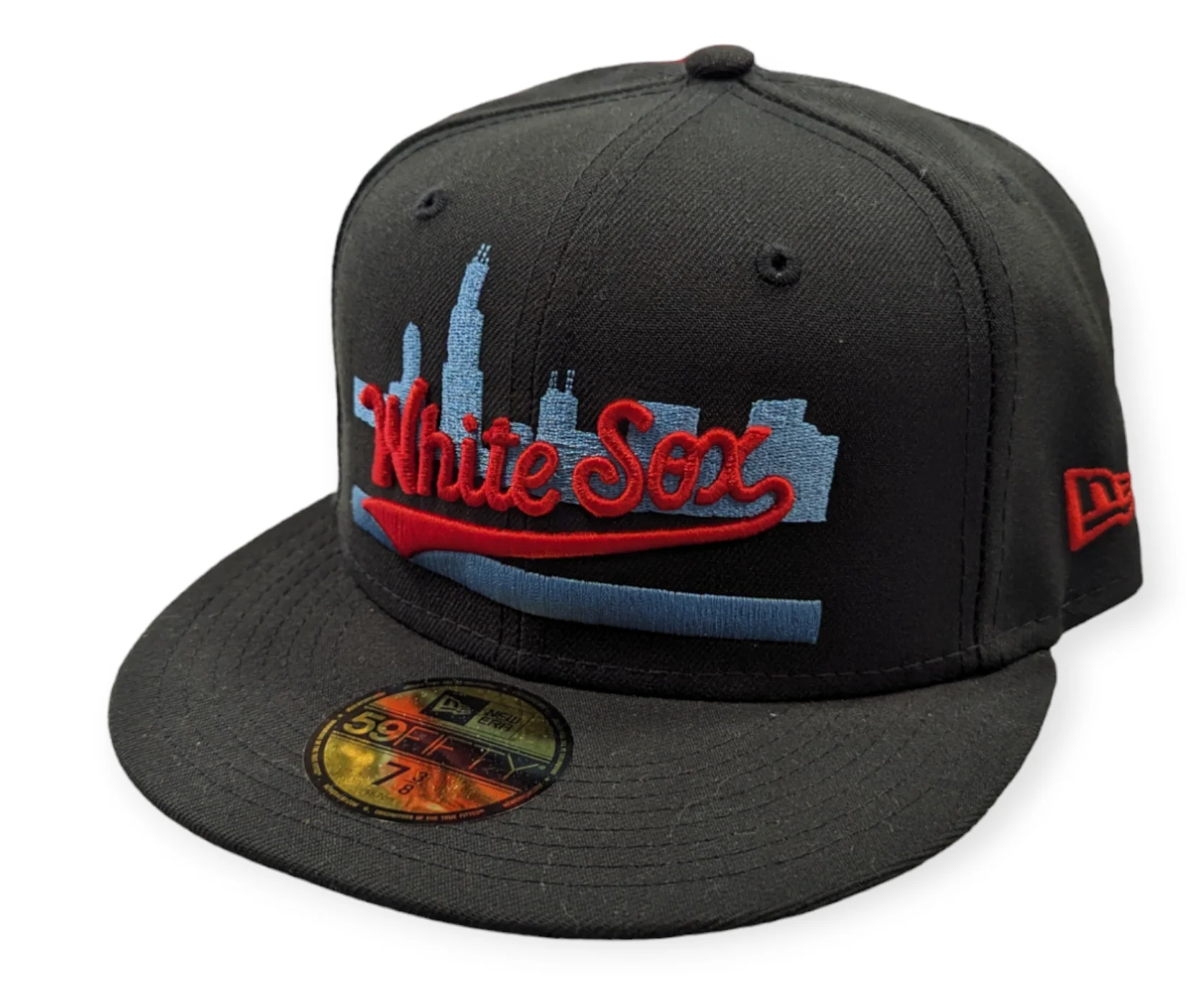 Chicago White Sox Clobberin' Time New Era Black/Sky Blue 59FIFTY Fitted Hat