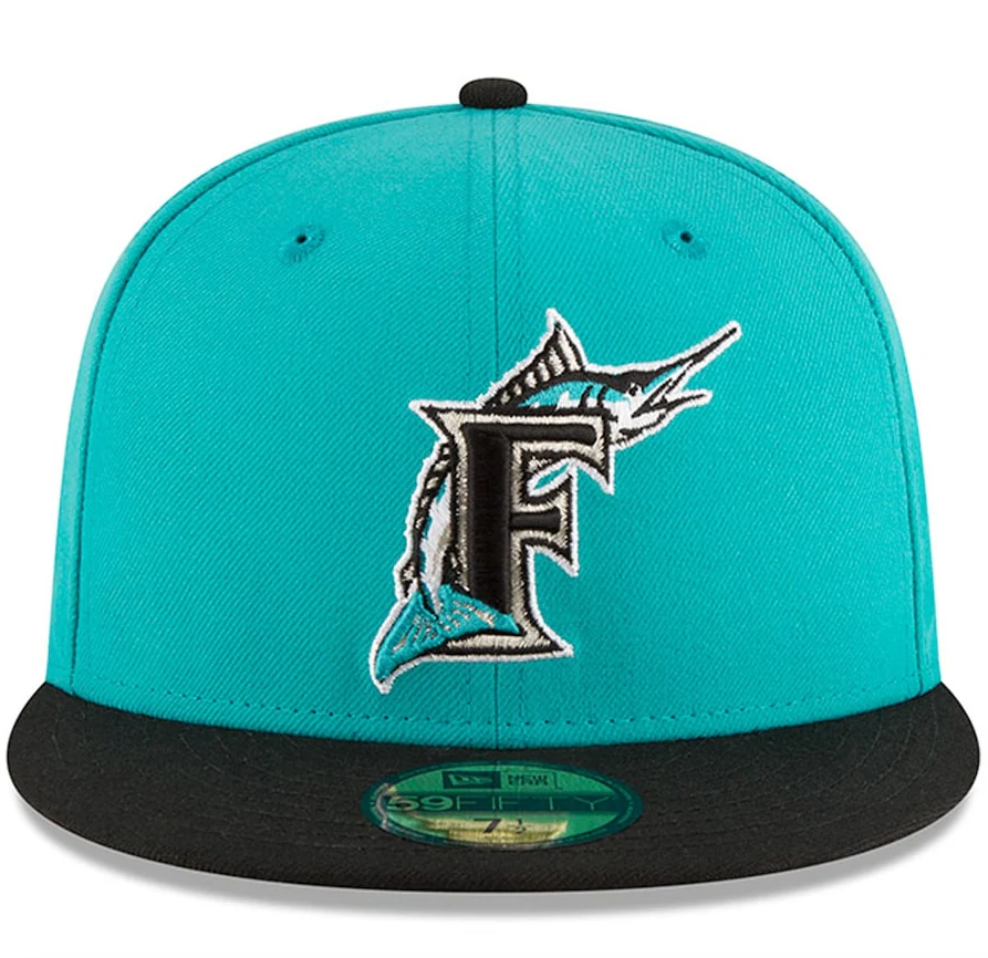 Men's Florida Marlins New Era Aqua 1997 World Series Wool 59FIFTY Fitted Hat