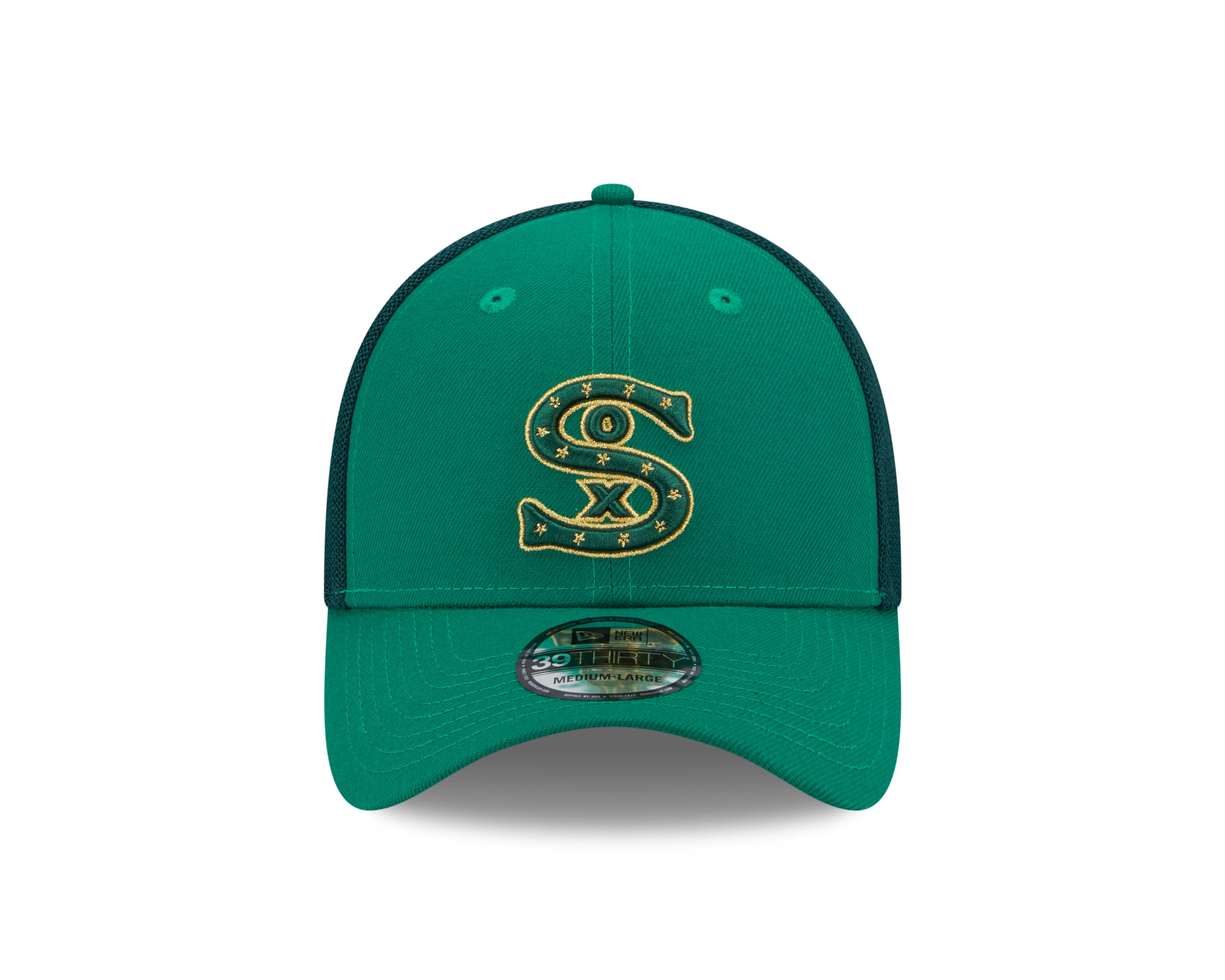 Chicago White Sox New Era Kelly Green St Patrick's Day Trucker 39THIRTY Flex-Fit Hat