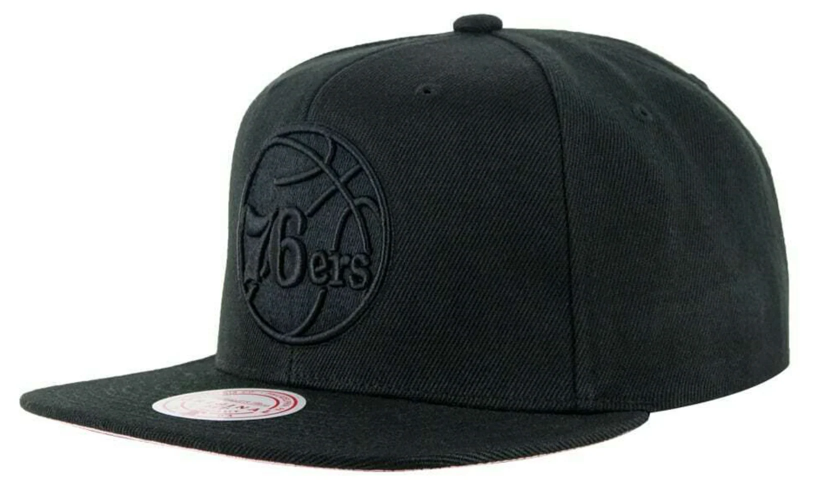 Philadelphia 76ers Mitchell & Ness Tonal Black Pink Moon Snapback Hat